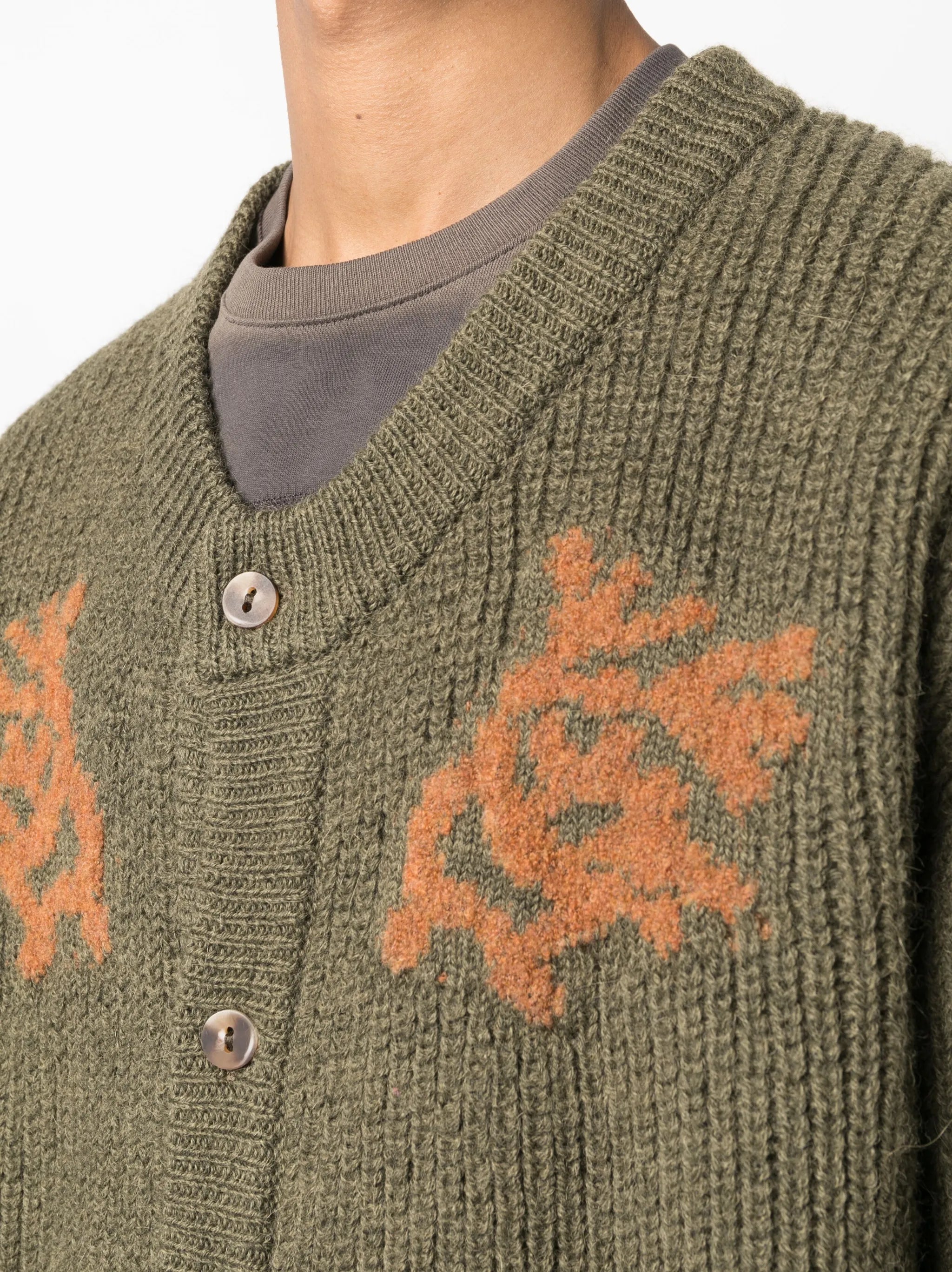 Dansa intarsia-knit cardigan