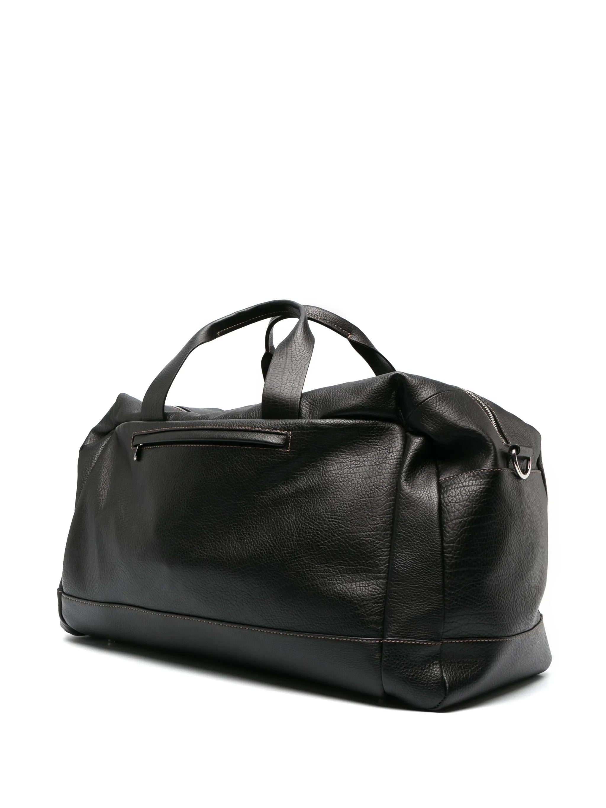 logo-print leather holdall