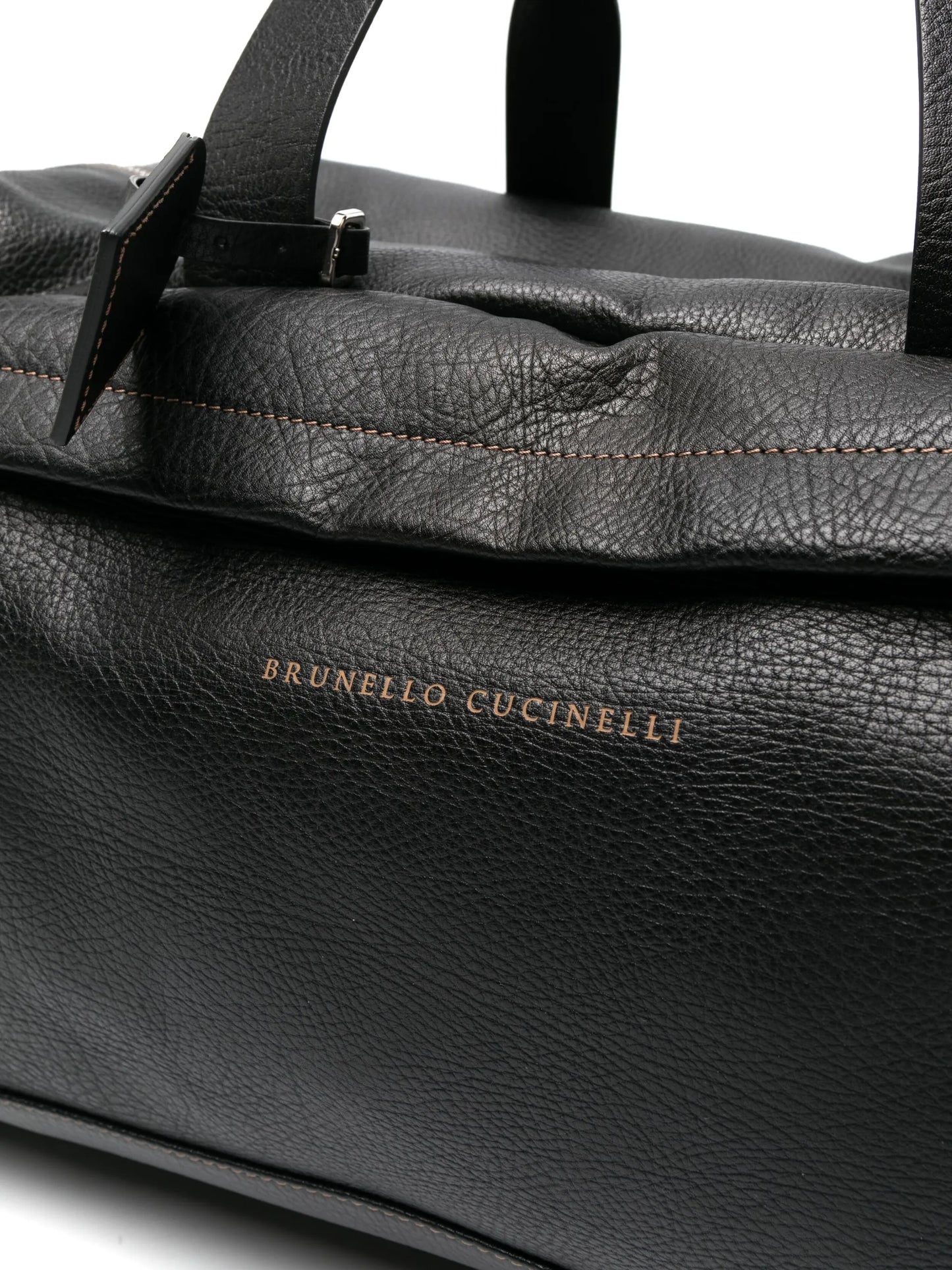 logo-print leather holdall