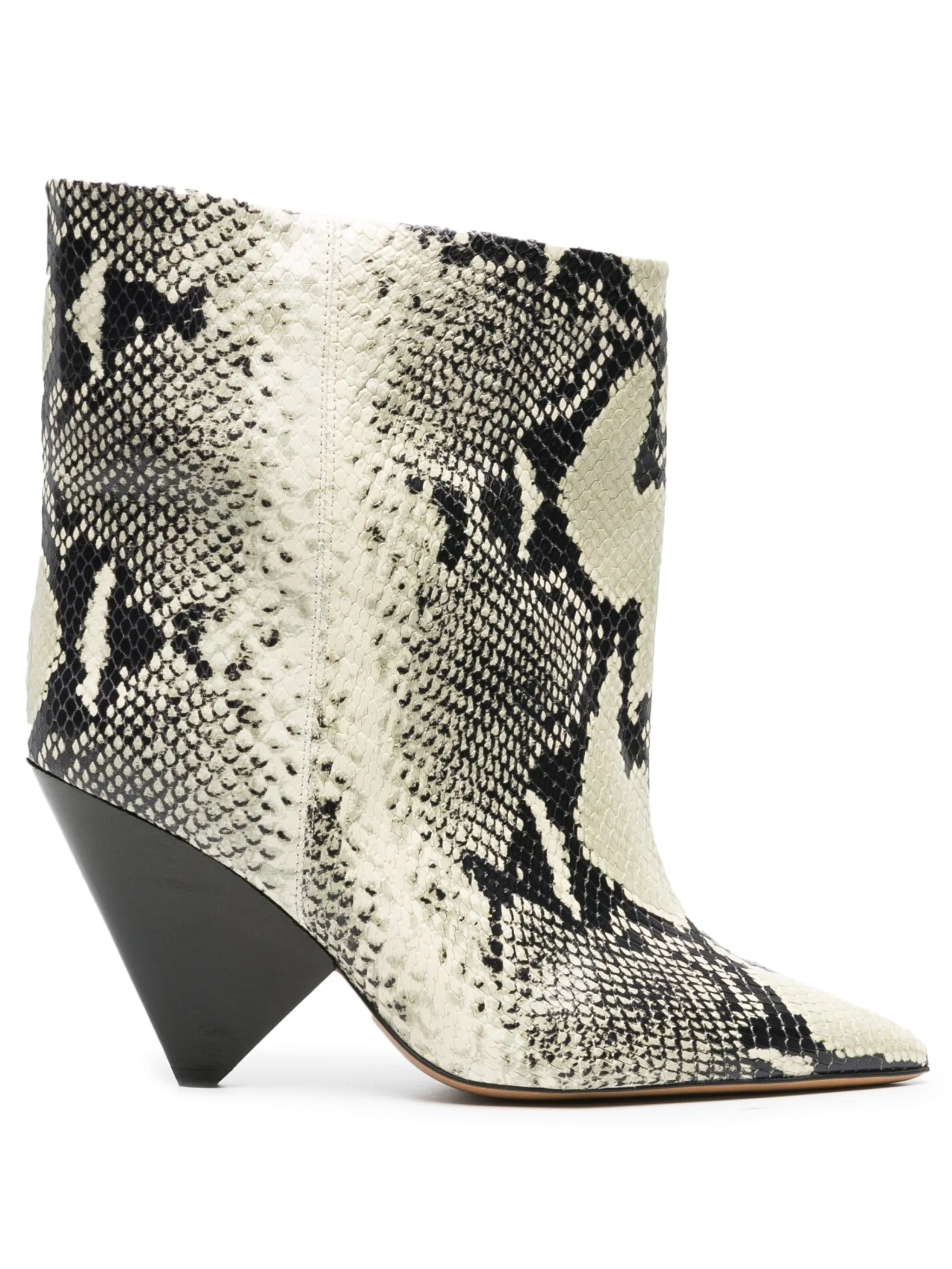 Miyako 105mm snake-effect leather ankle boots
