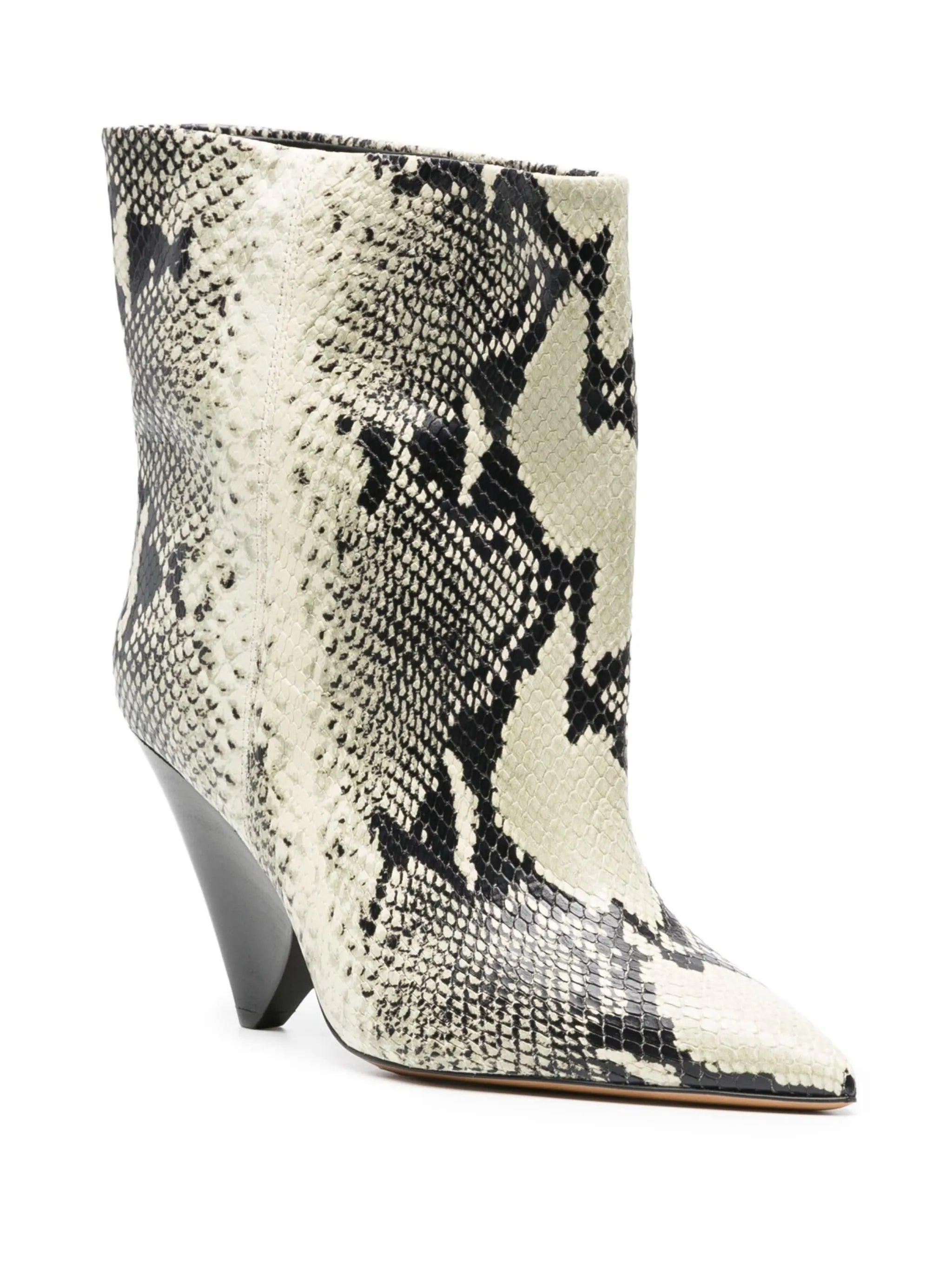 Miyako 105mm snake-effect leather ankle boots