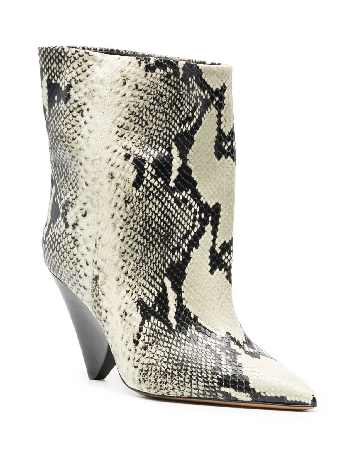 Miyako 105mm snake-effect leather ankle boots