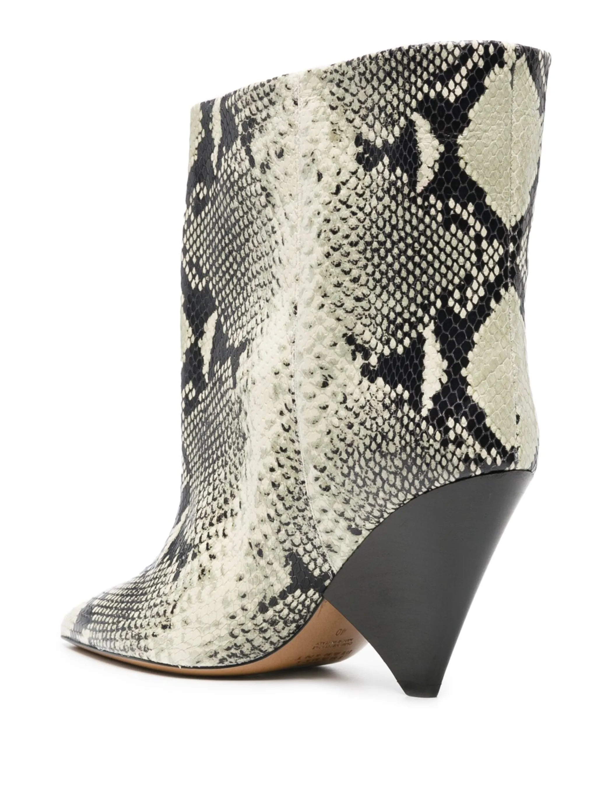 Miyako 105mm snake-effect leather ankle boots