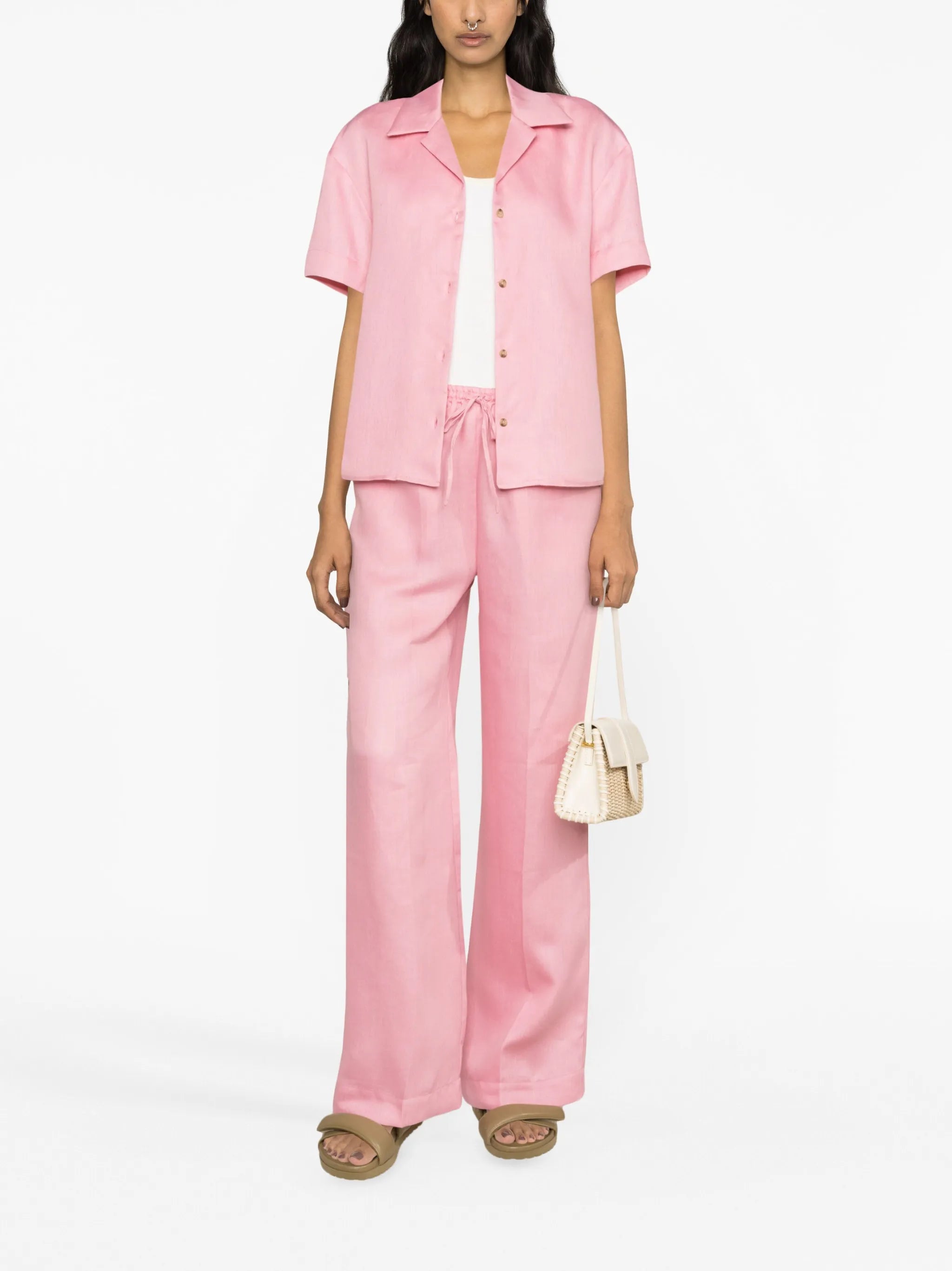 Bubblegum heavy linen trousers