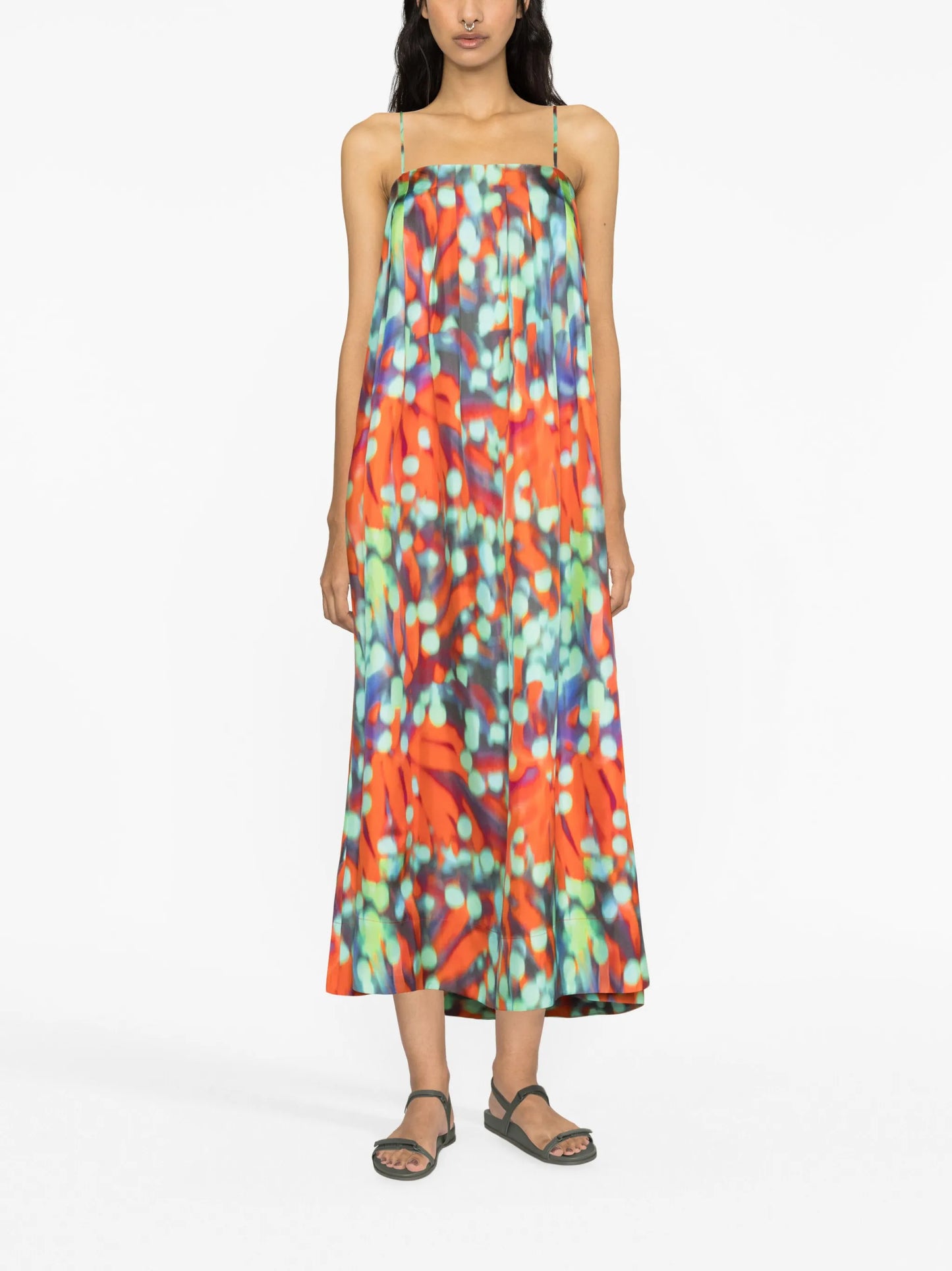 Heather printed silk maxi dress