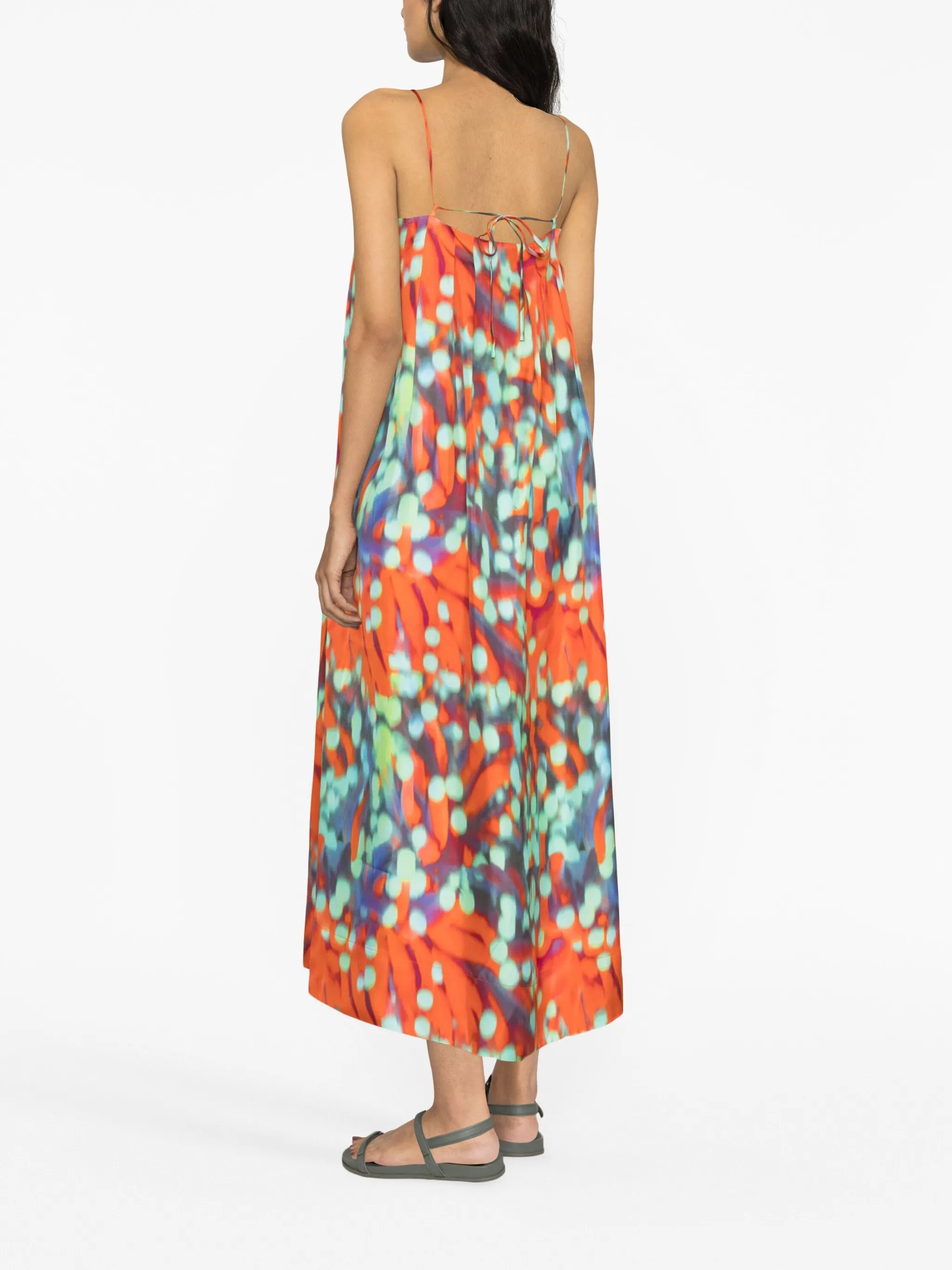 Heather printed silk maxi dress