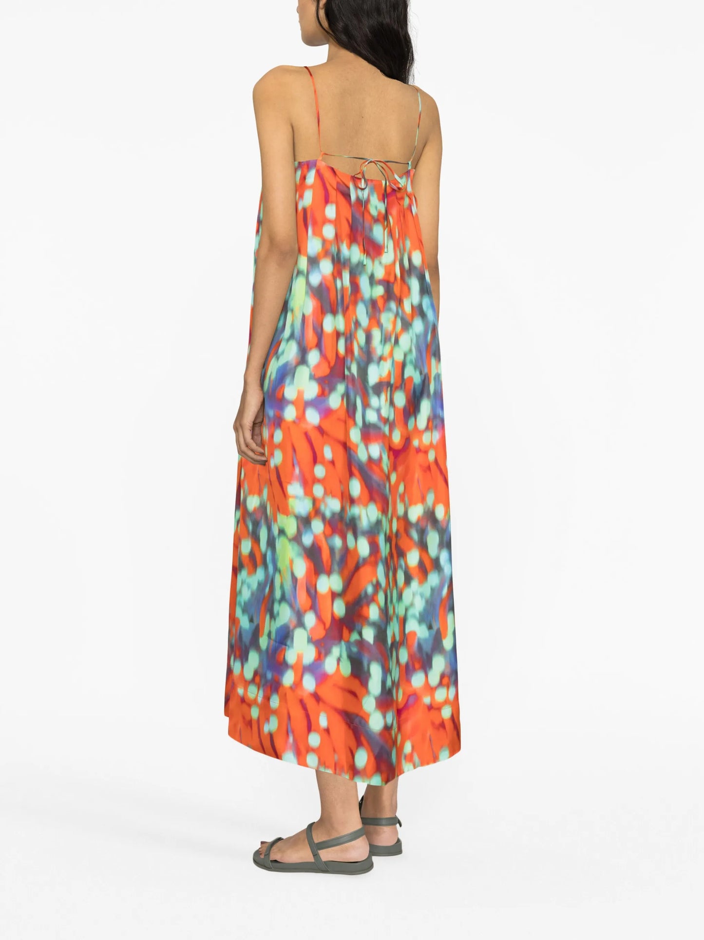 Heather printed silk maxi dress