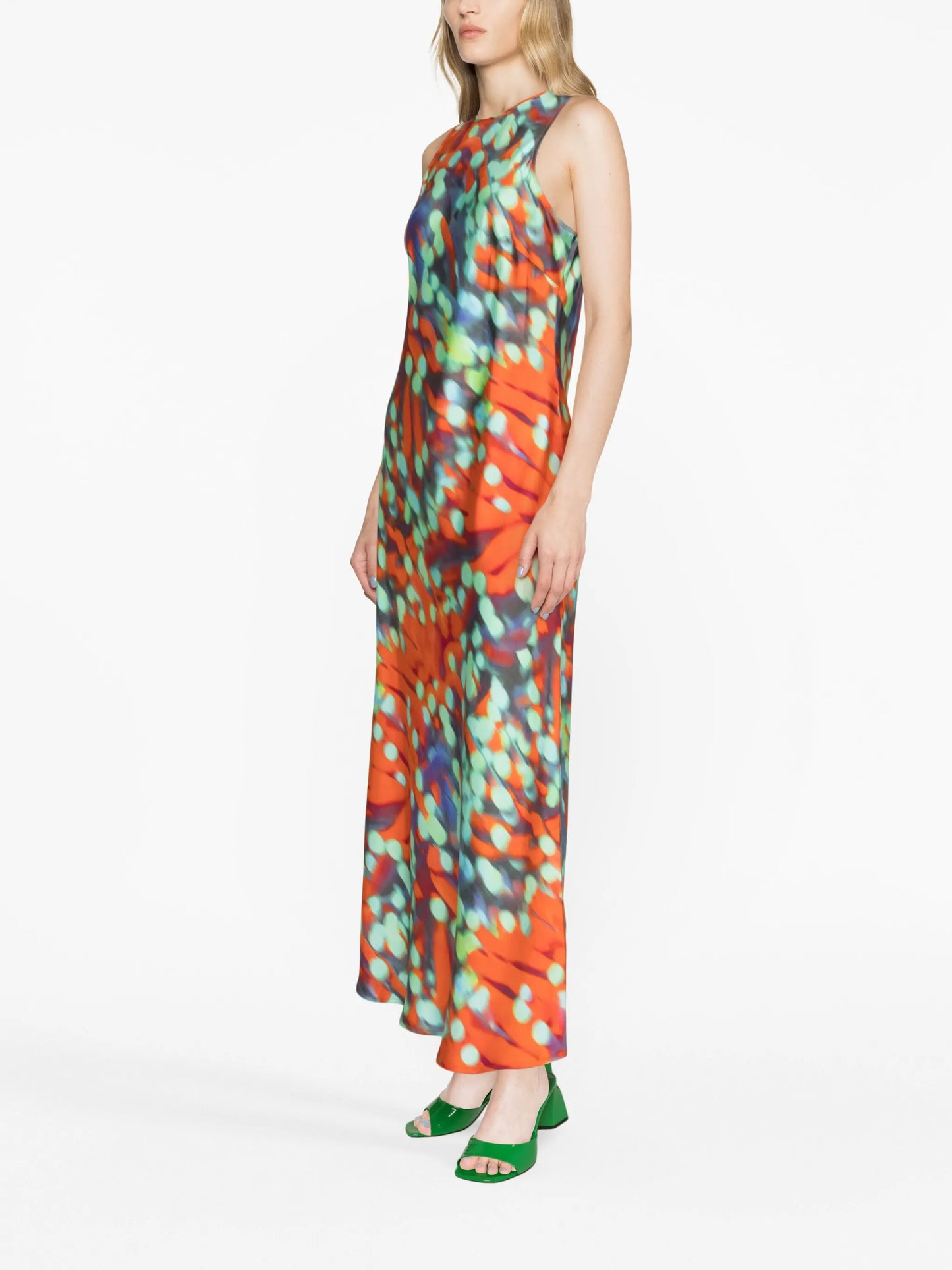 Valencia wobble-print silk dress