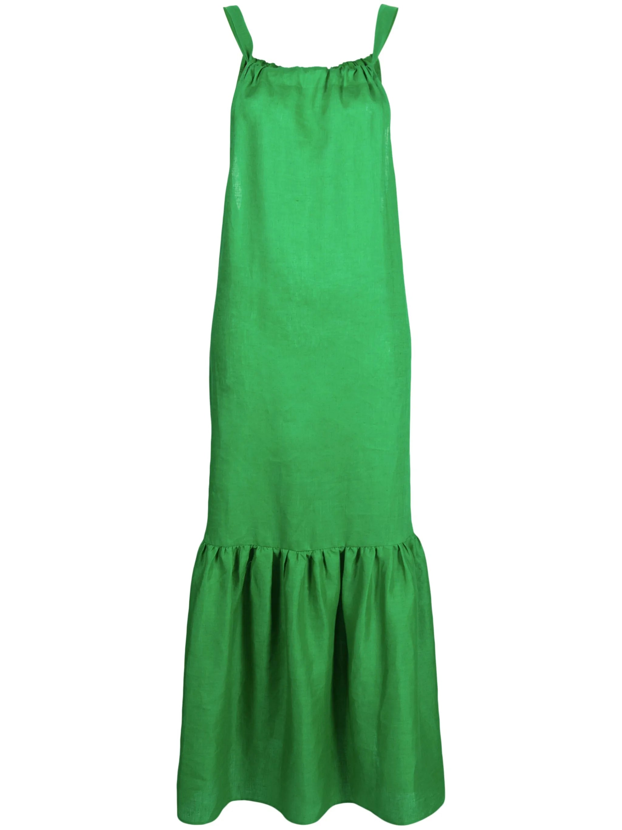 Ibiza halterneck linen midi dress