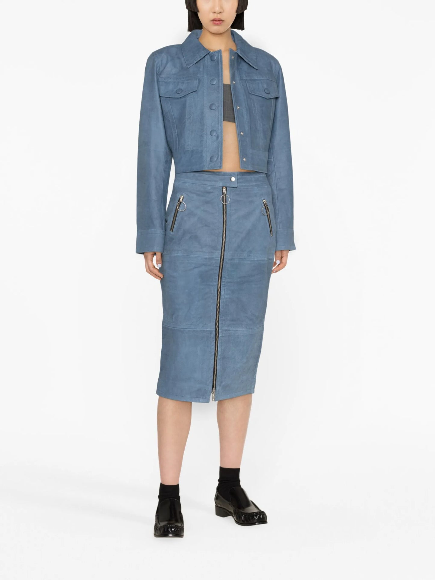 Mallory leather pencil skirt