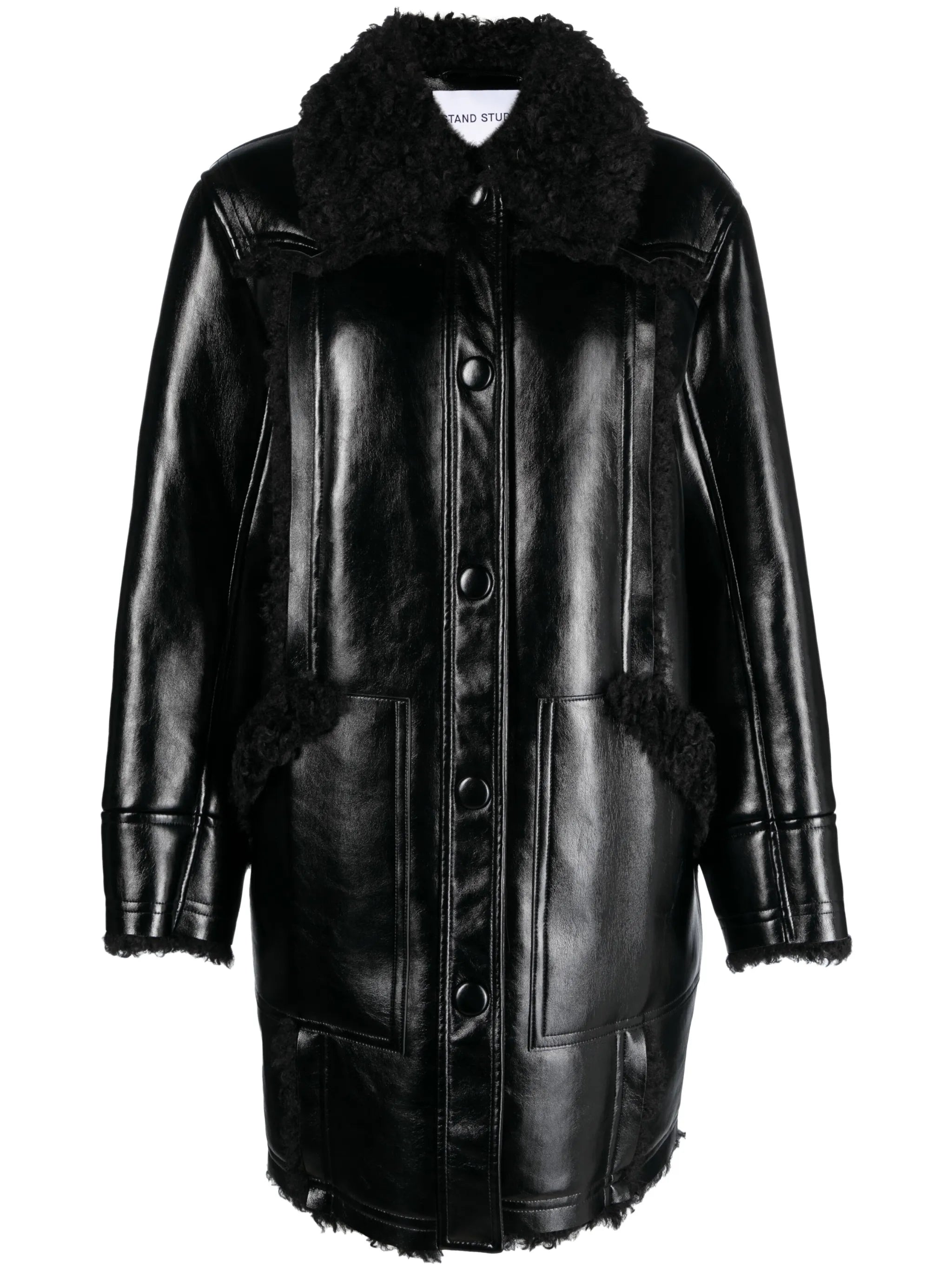 Ramona faux-leather coat
