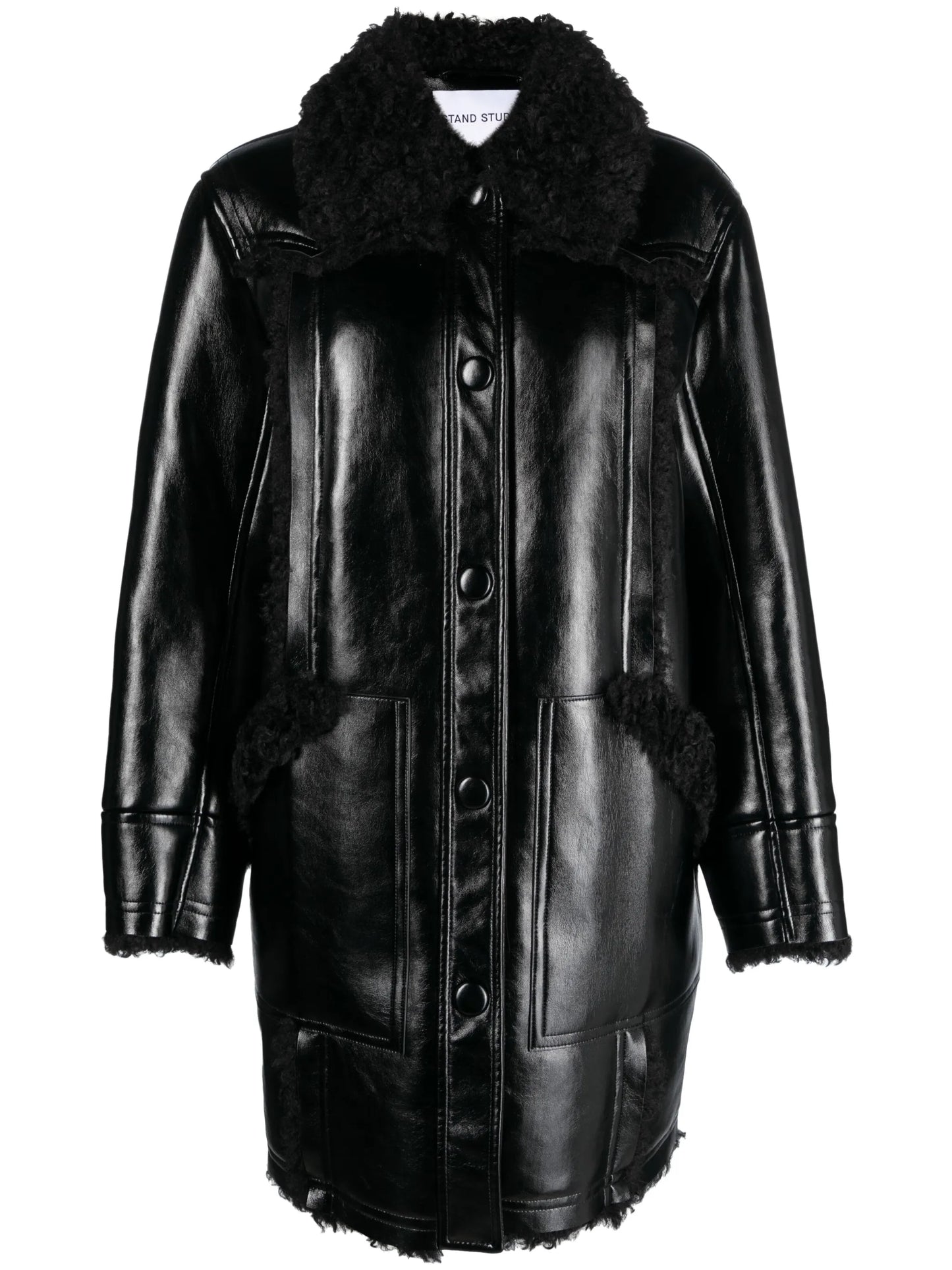 Ramona faux-leather coat