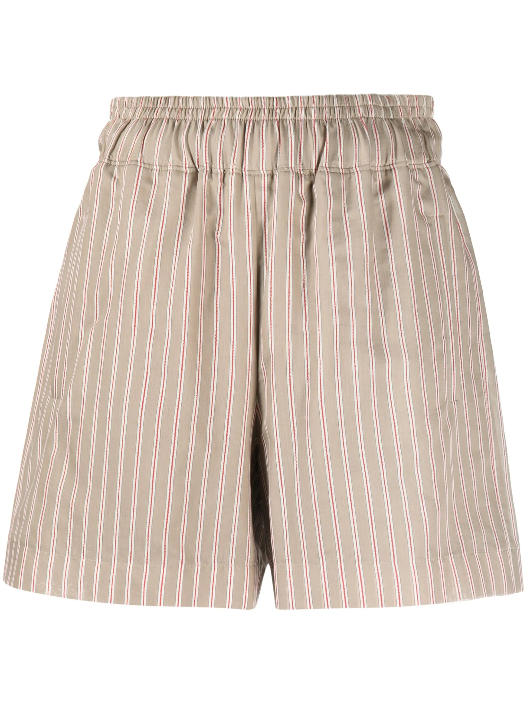 striped cotton-blend shorts