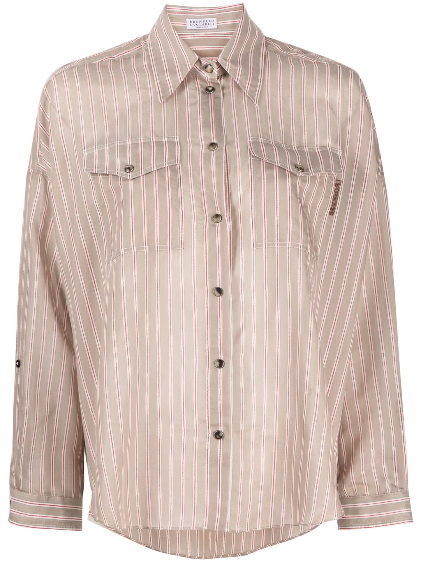 Monili bead-embellished striped shirt
