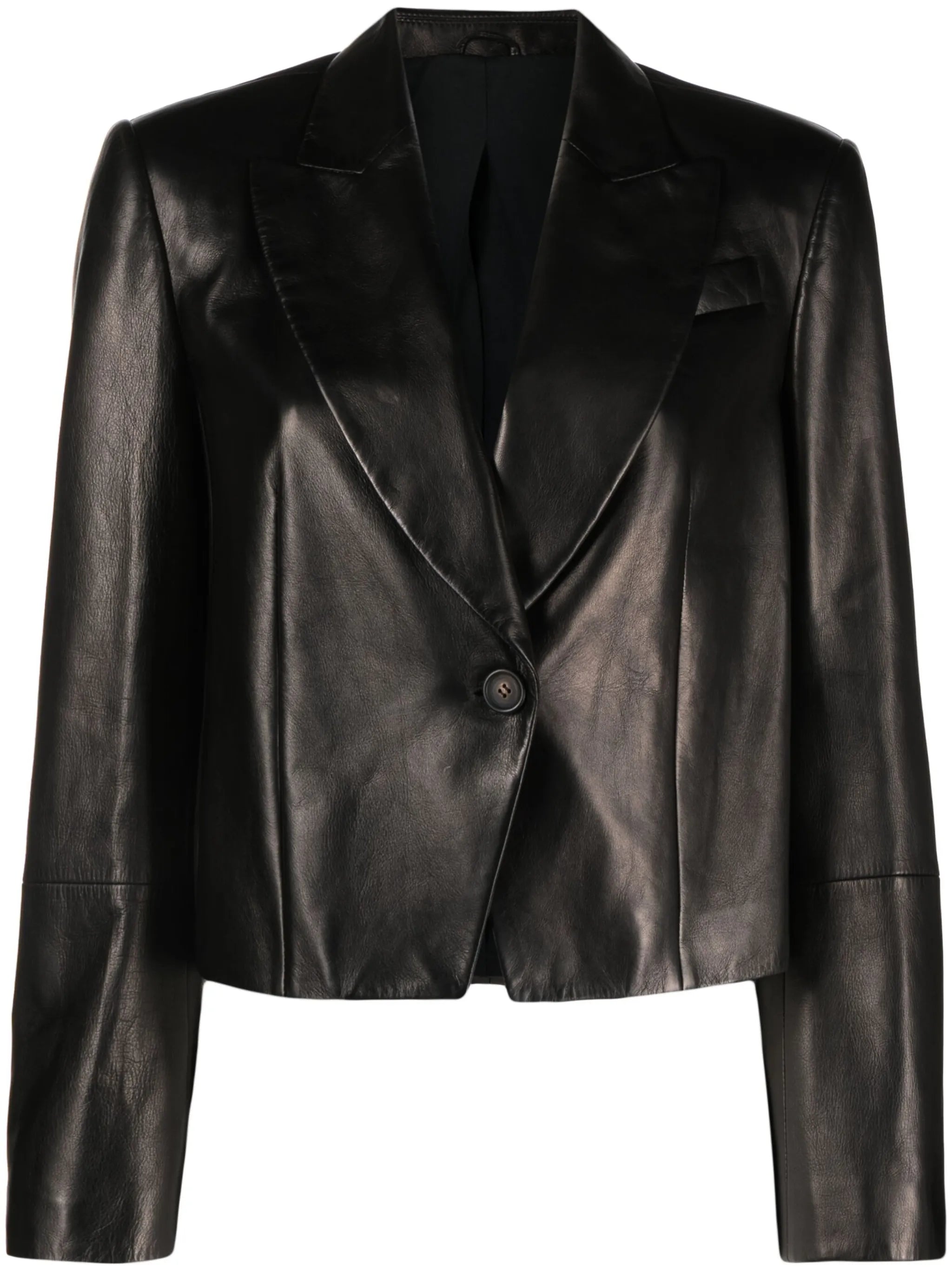 cropped leather jacket