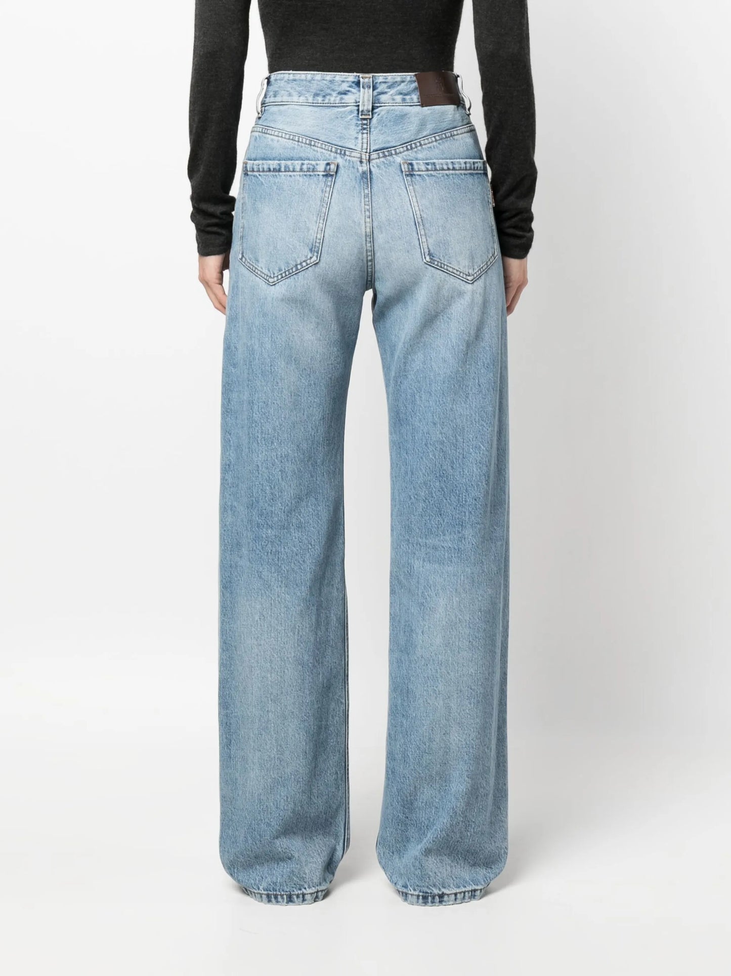 high-waisted wide-leg jeans