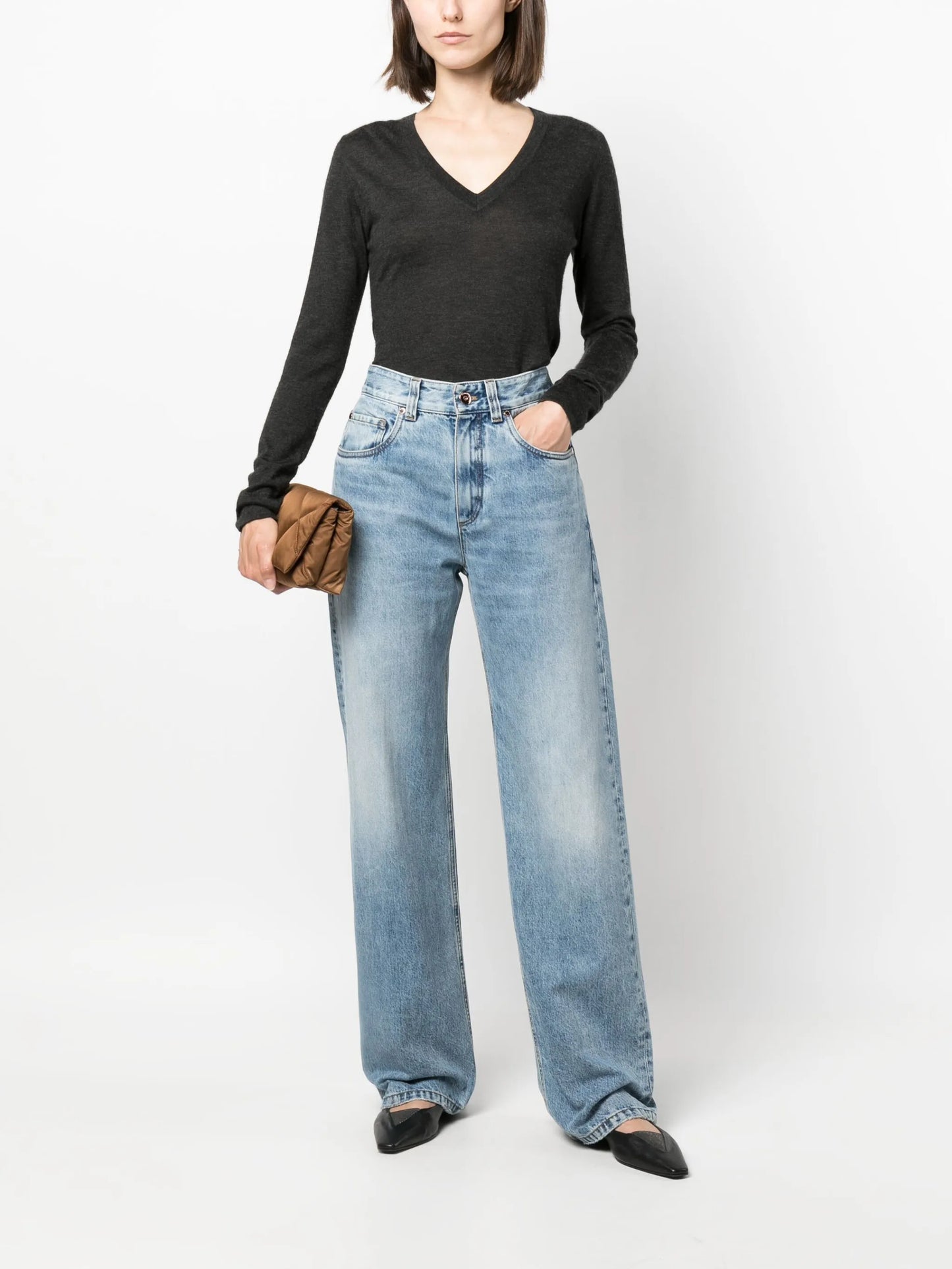 high-waisted wide-leg jeans