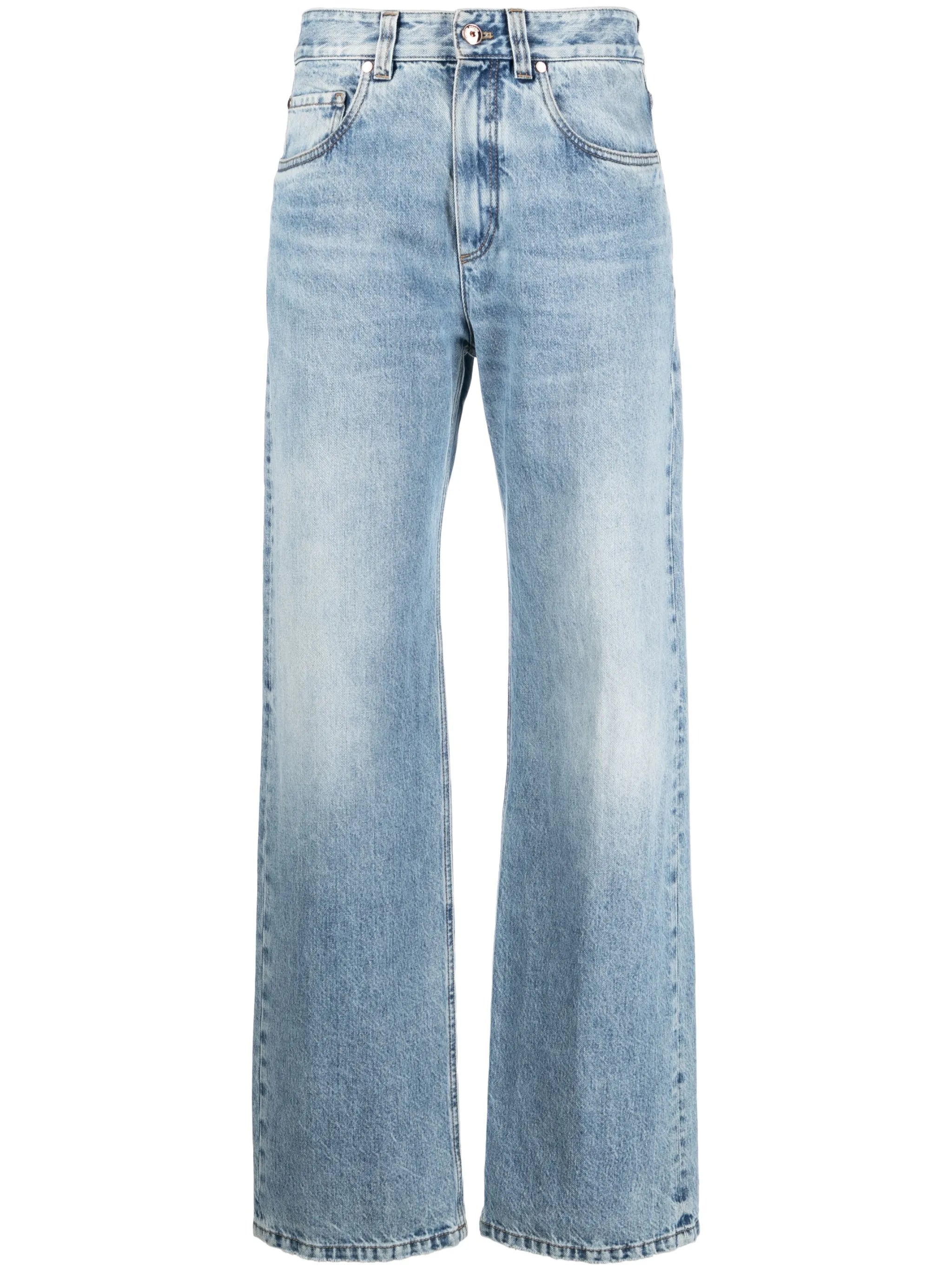 high-waisted wide-leg jeans