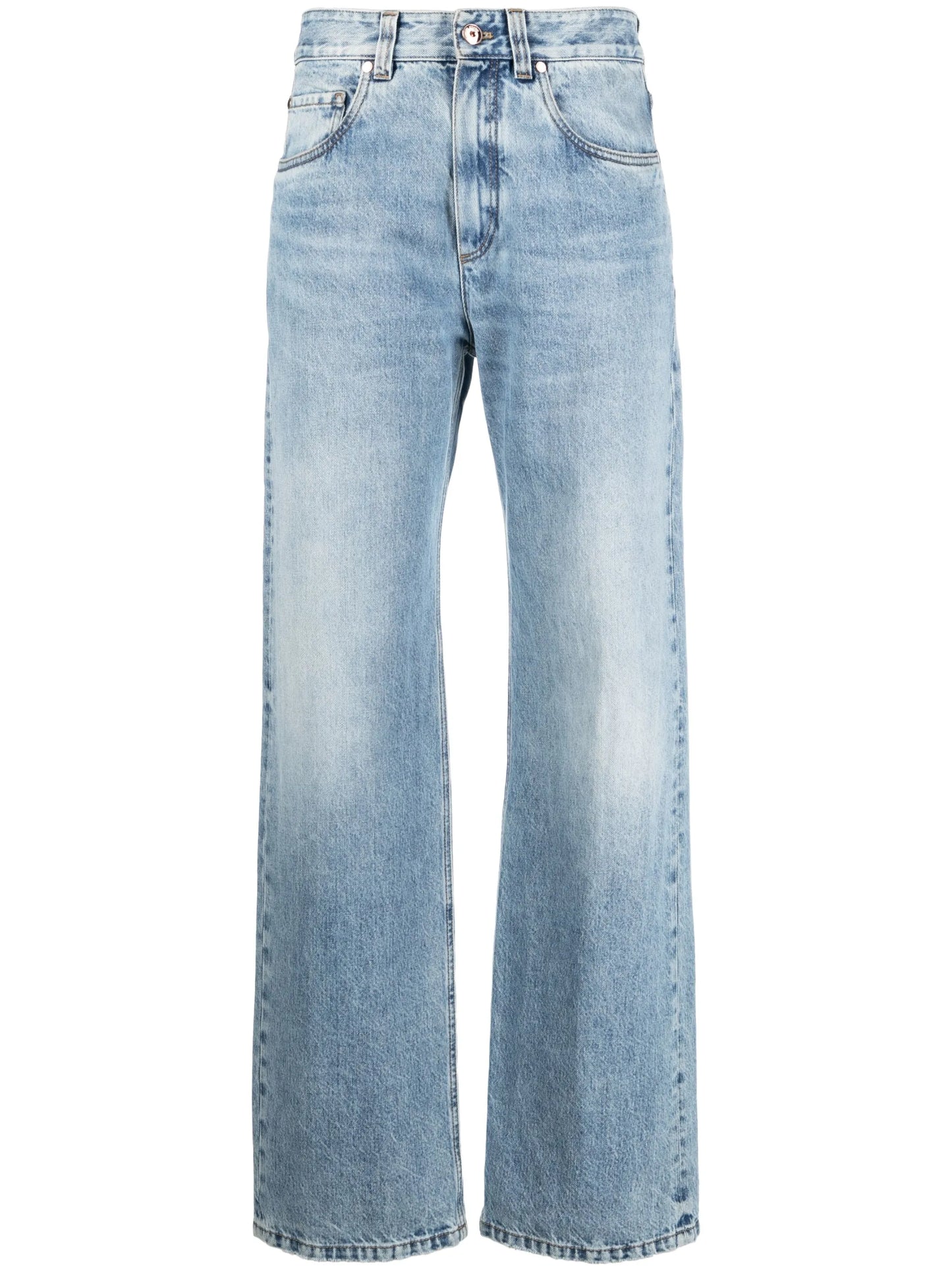 high-waisted wide-leg jeans