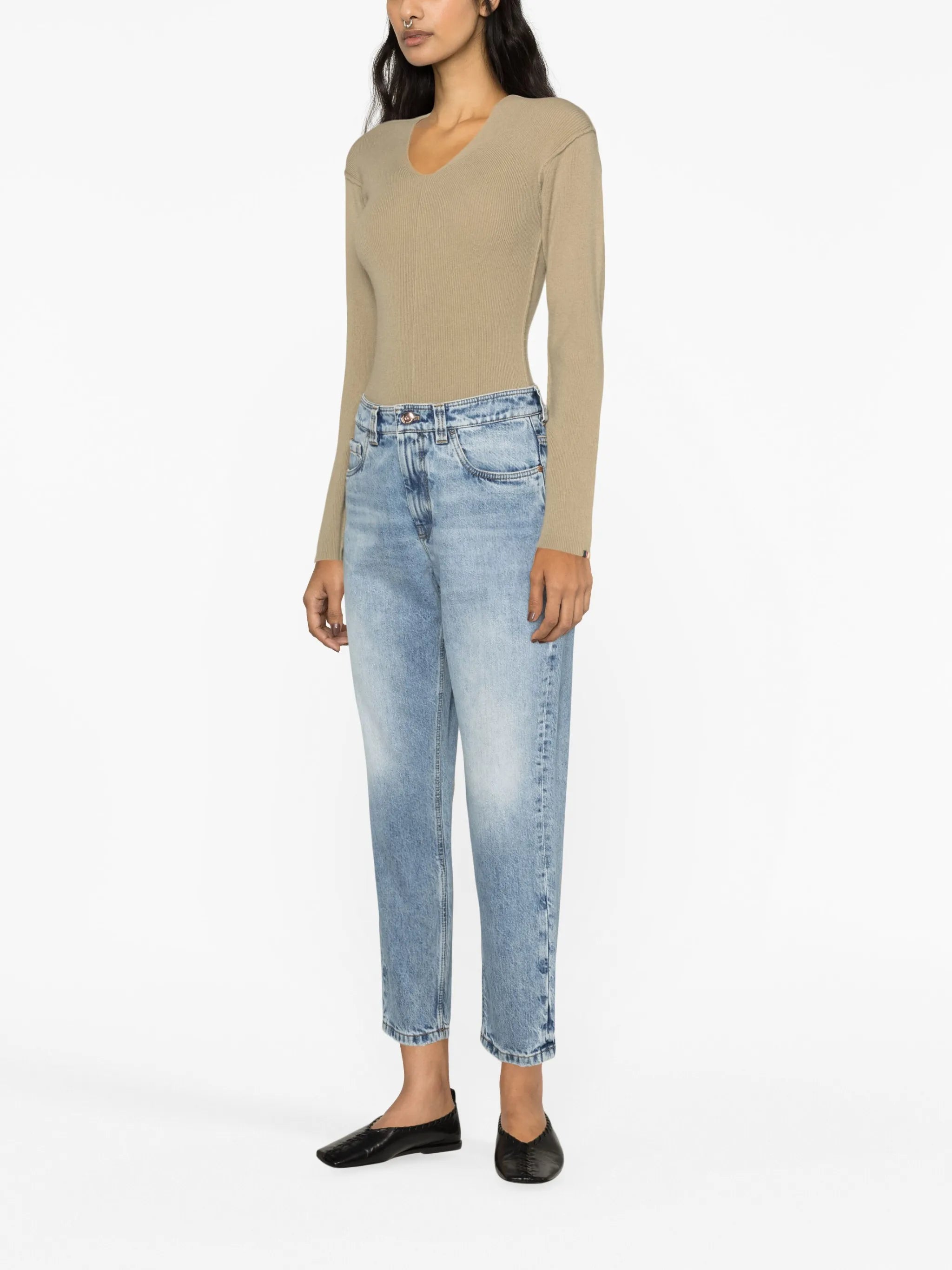 high-rise cropped jeans