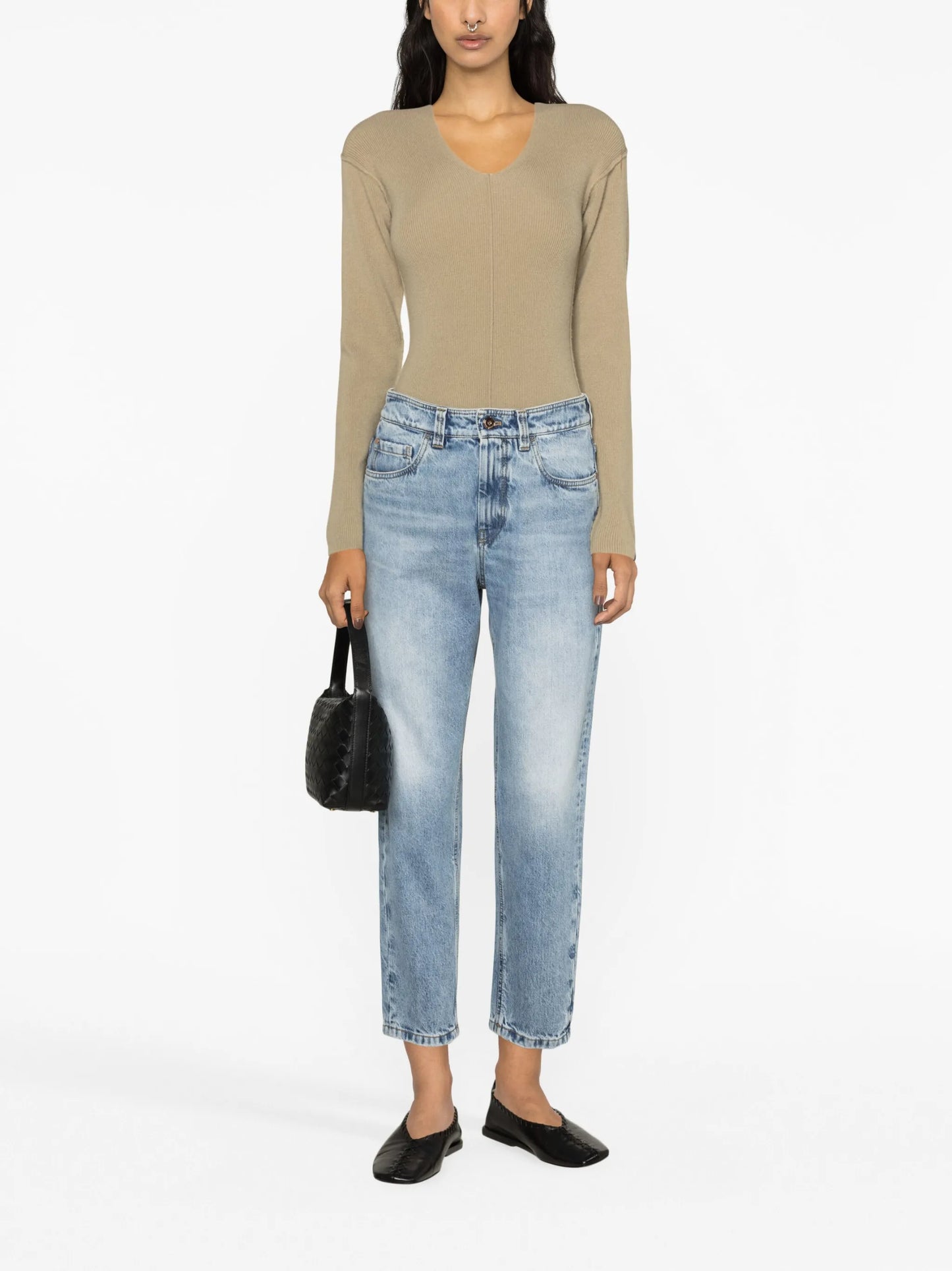 high-rise cropped jeans