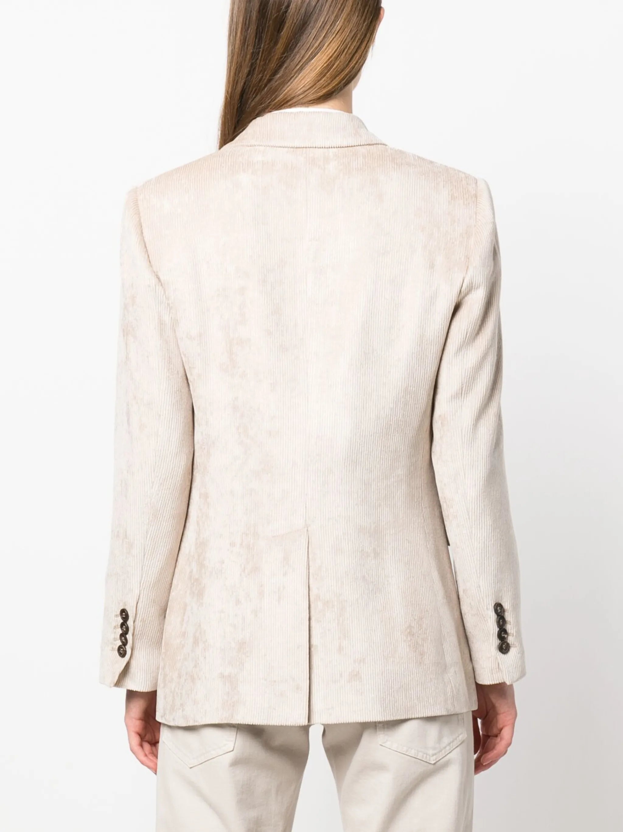 double-breasted corduroy blazer