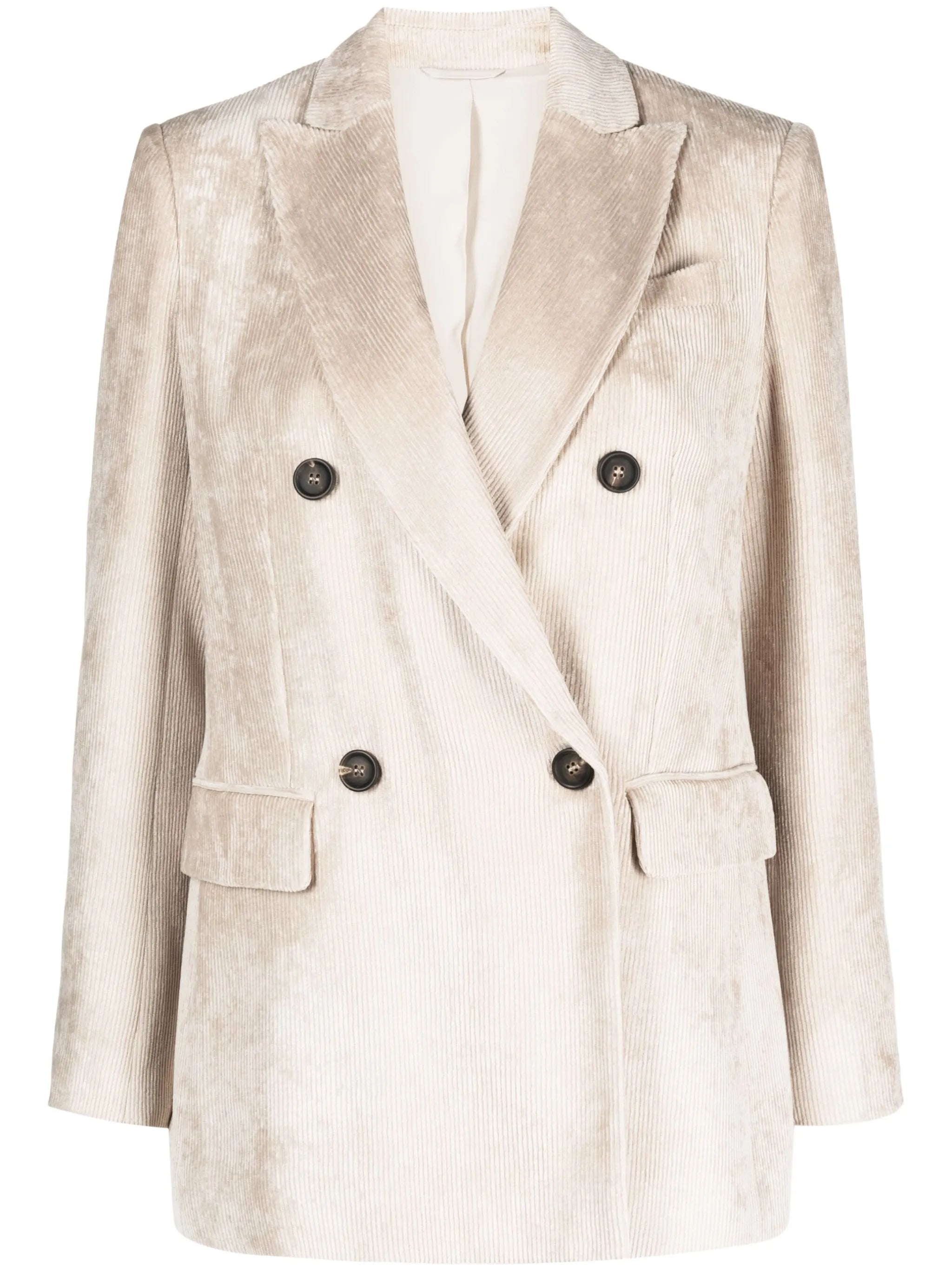 double-breasted corduroy blazer