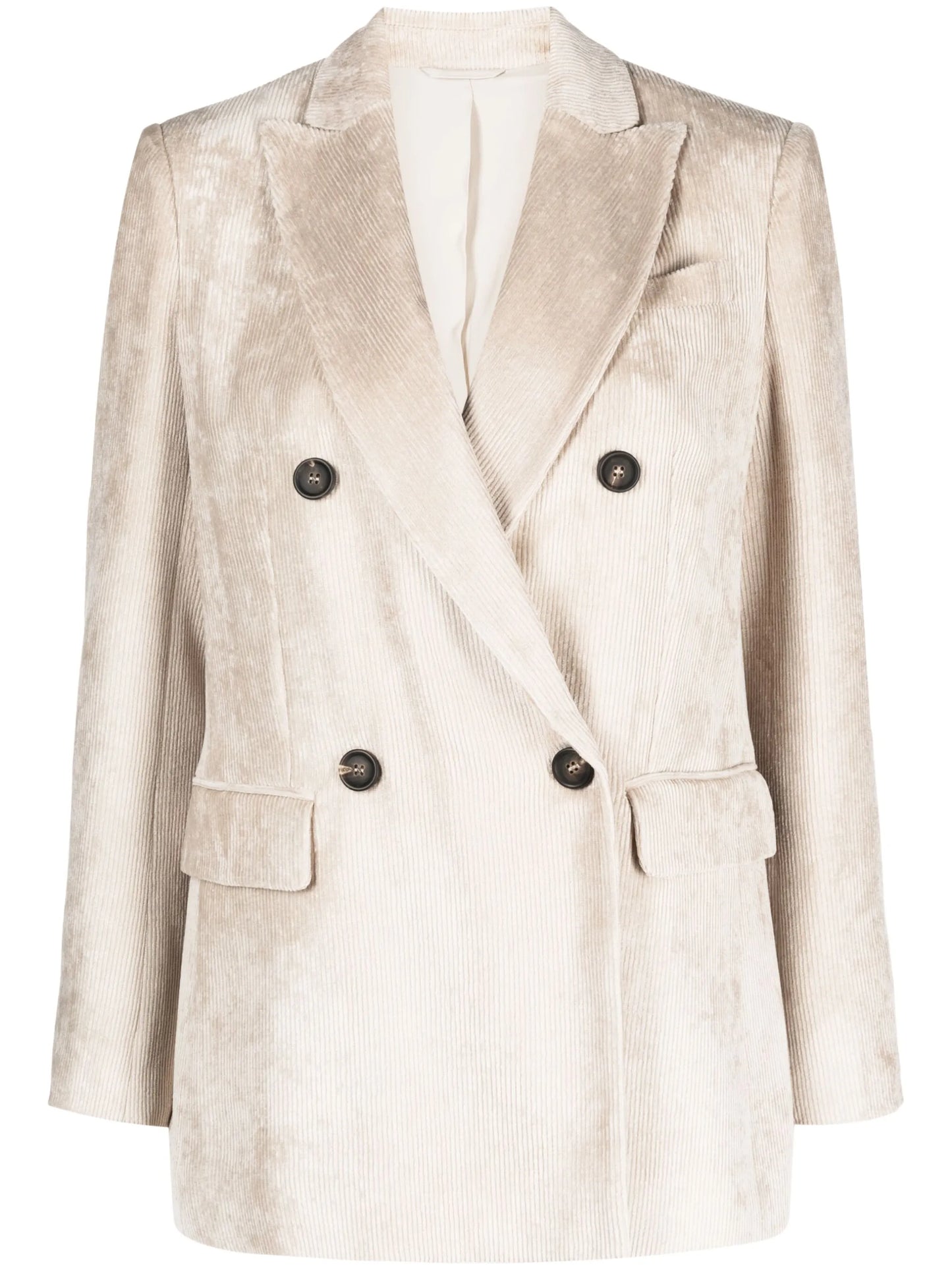 double-breasted corduroy blazer