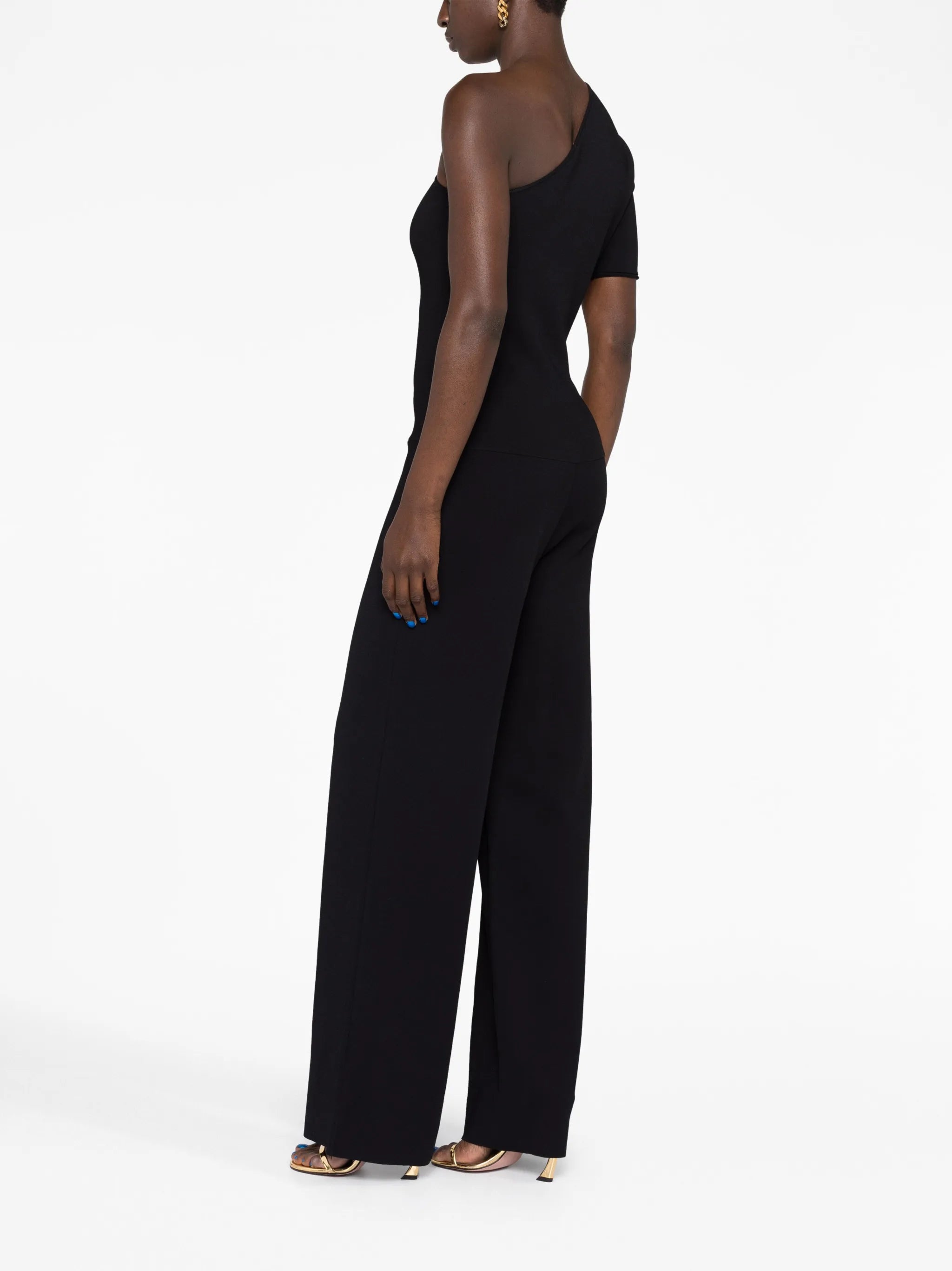 one-shoulder wide-leg jumpsuit