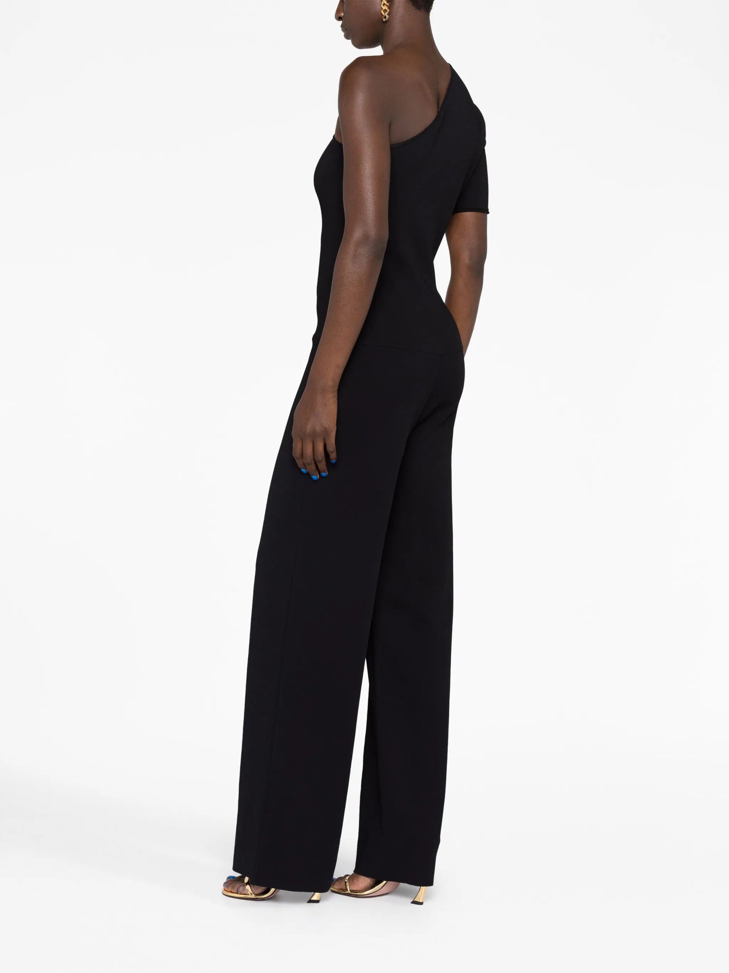 one-shoulder wide-leg jumpsuit