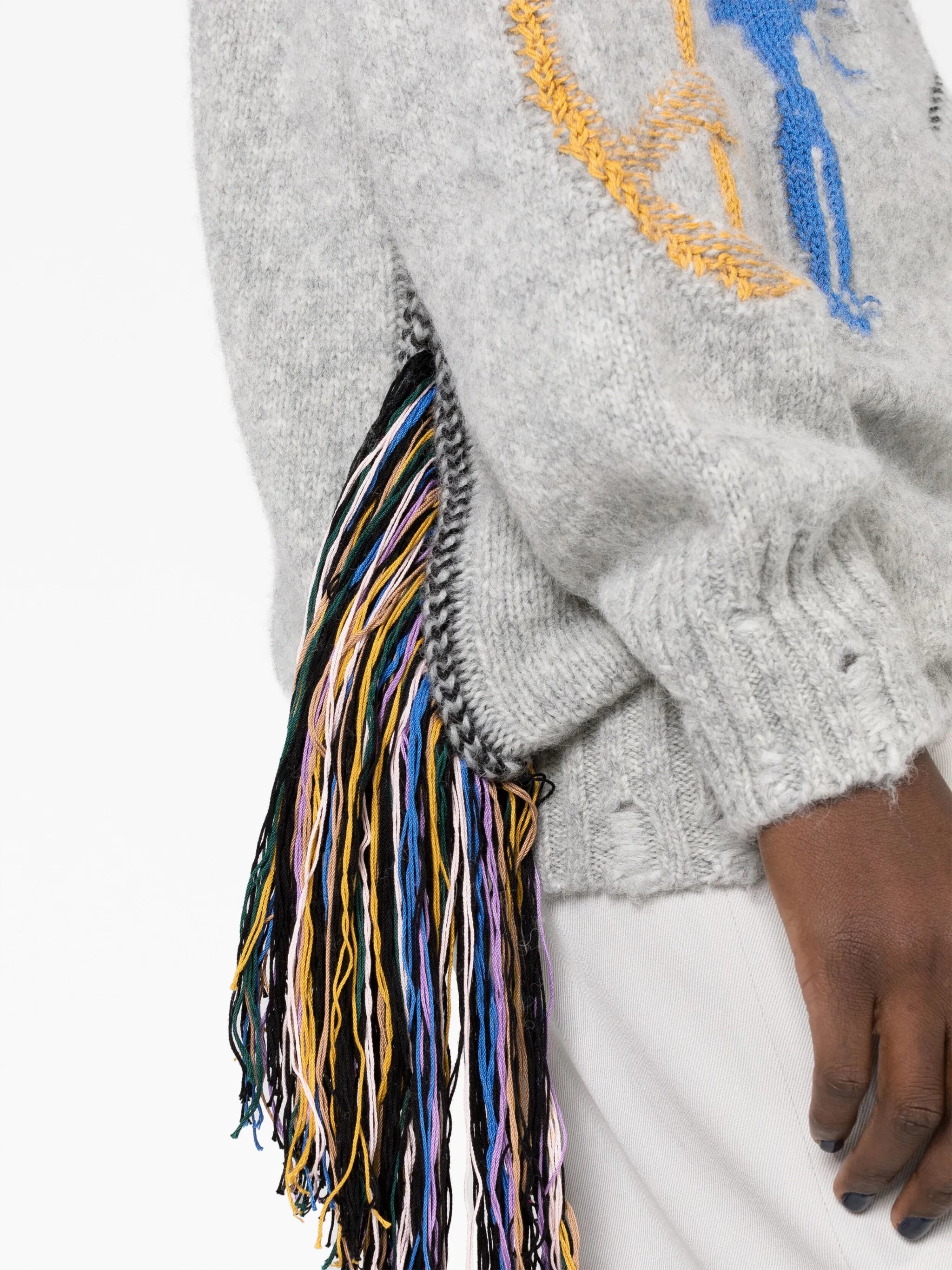 Folk graphic-embroidered jumper