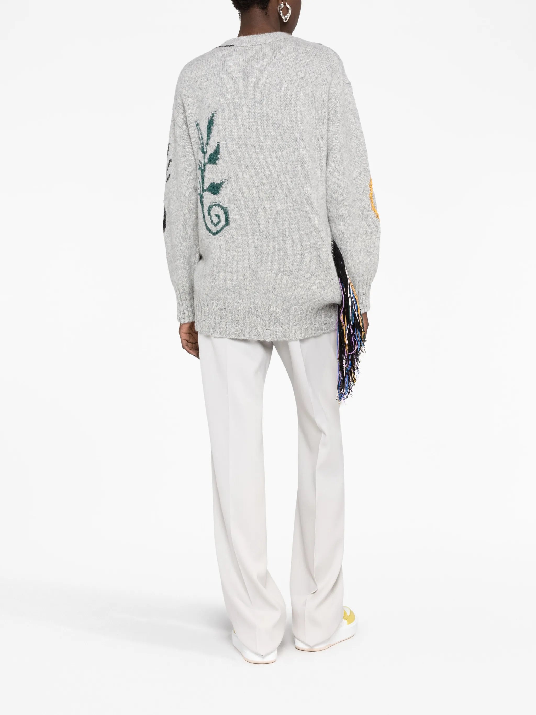 Folk graphic-embroidered jumper