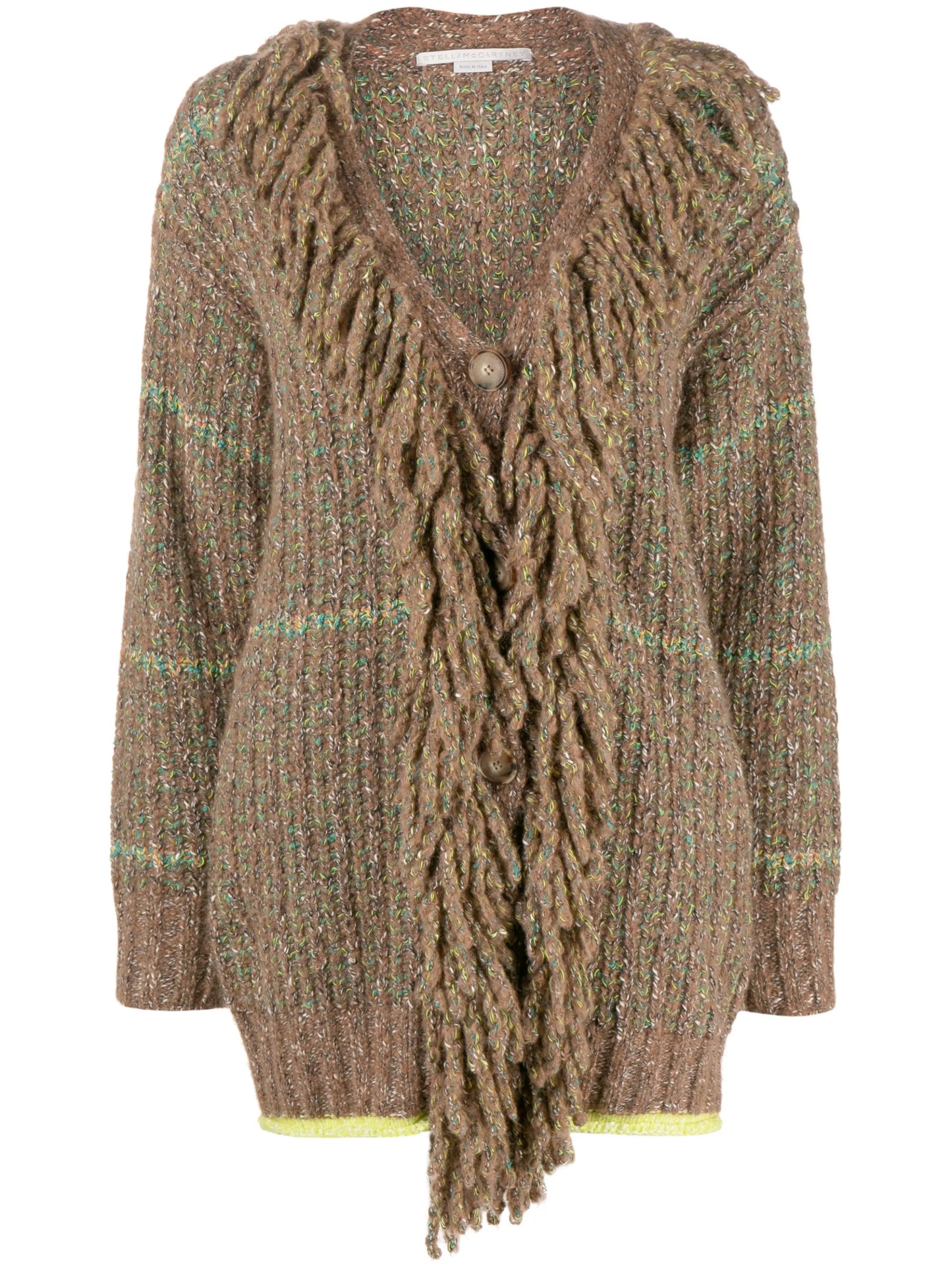 cable-knit tweed cardi-coat