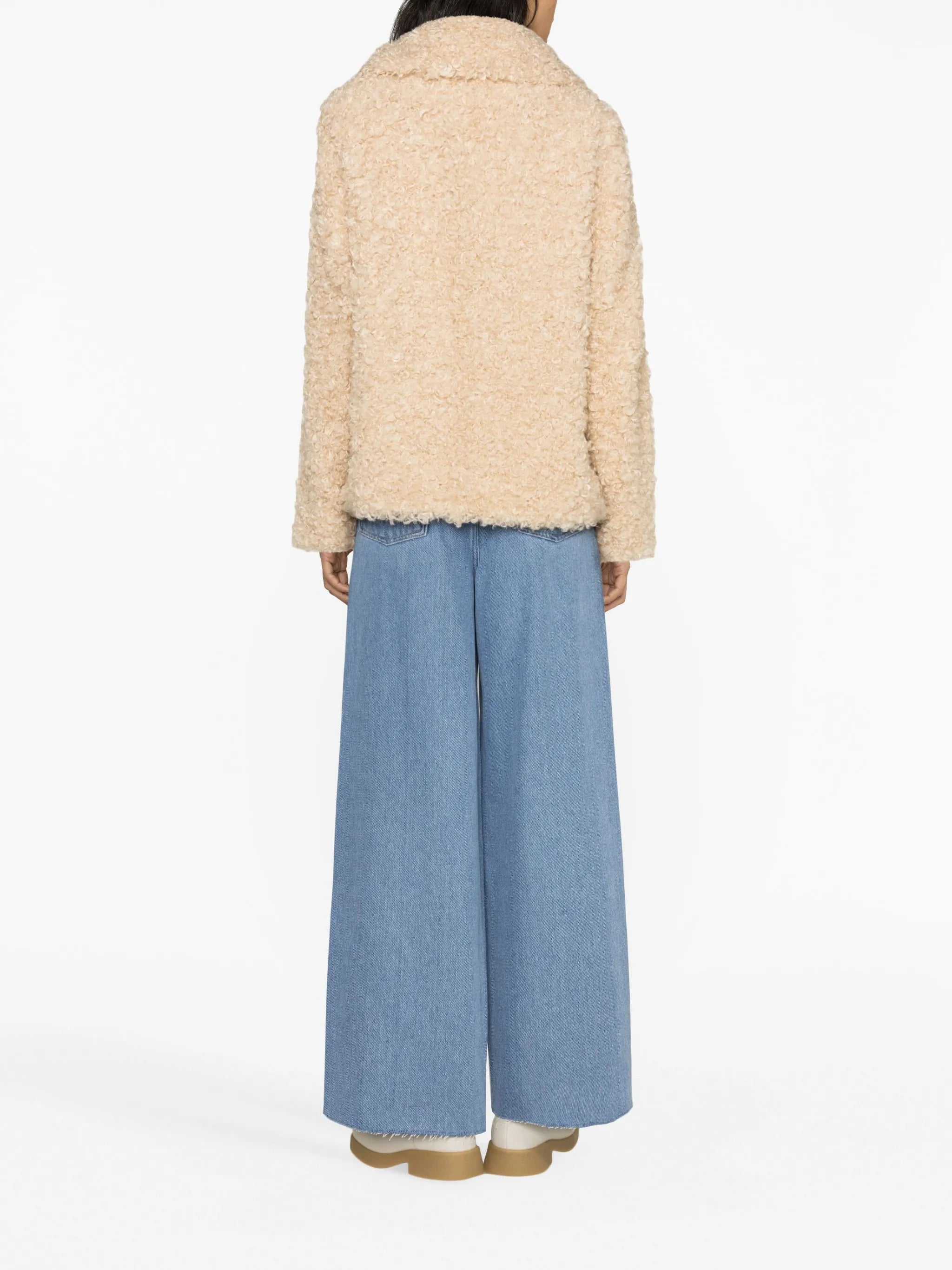 Teddy fur-design oversized coat
