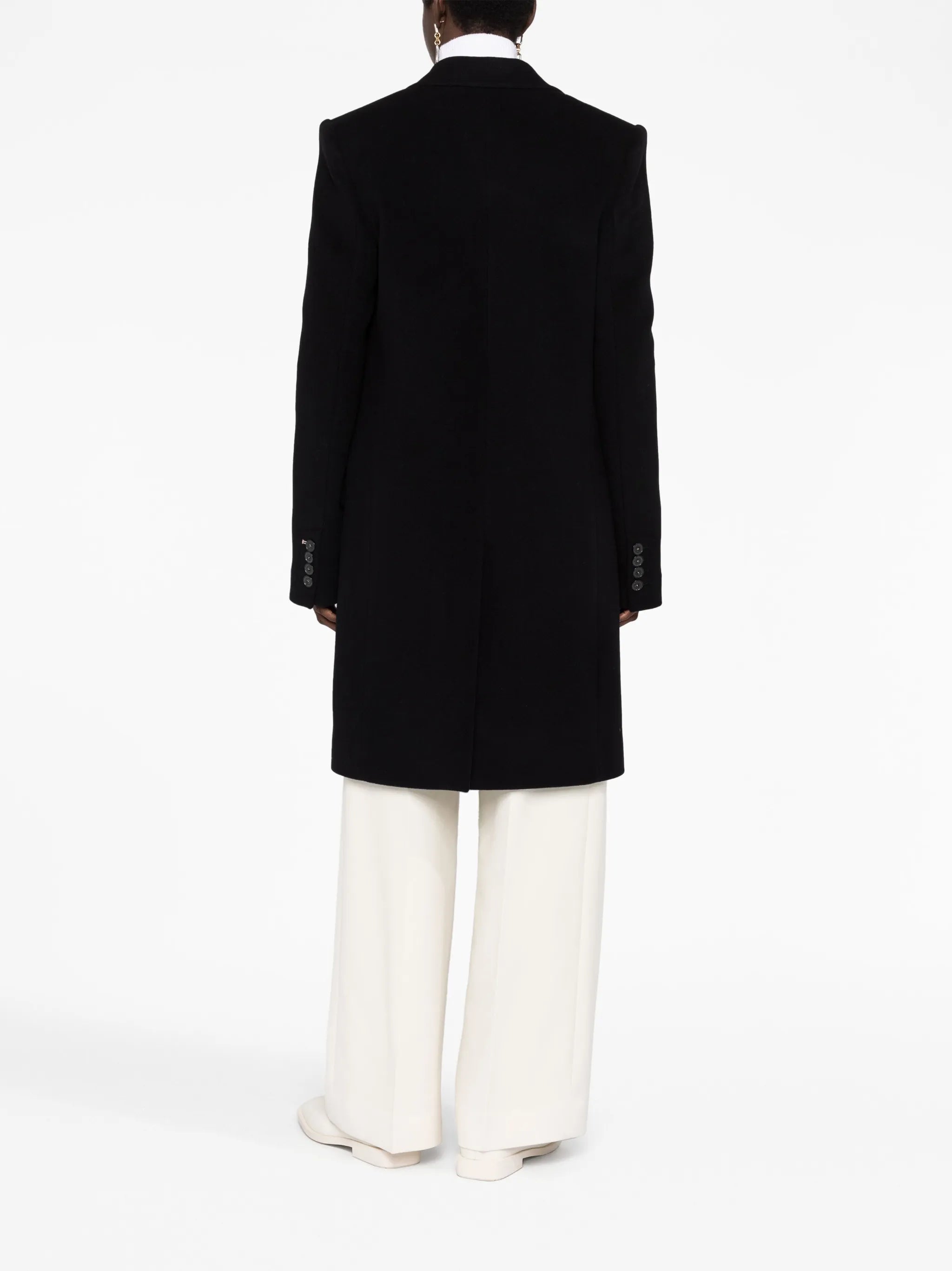 single-breasted wool coat