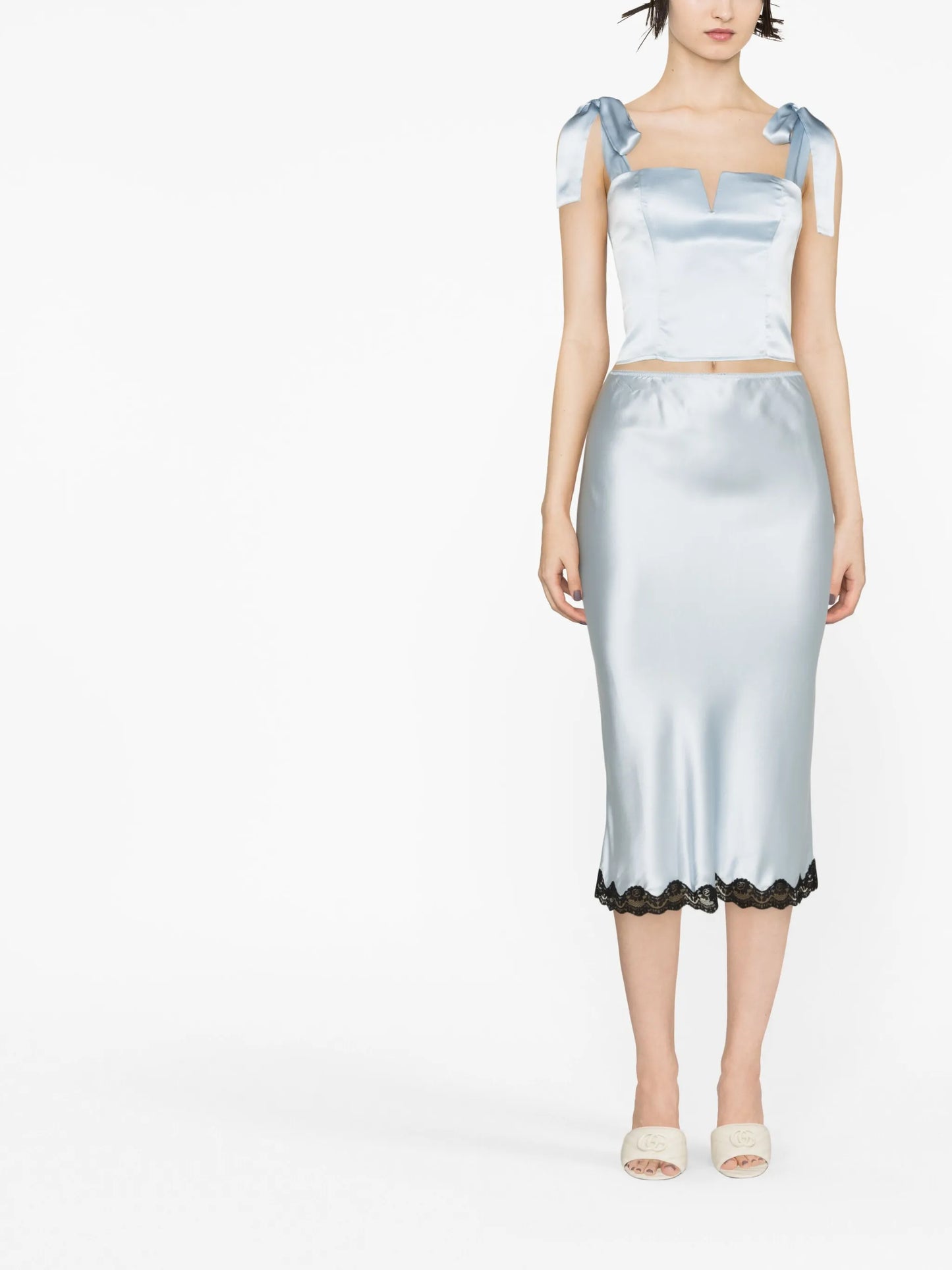 tie-fastening straps silk top