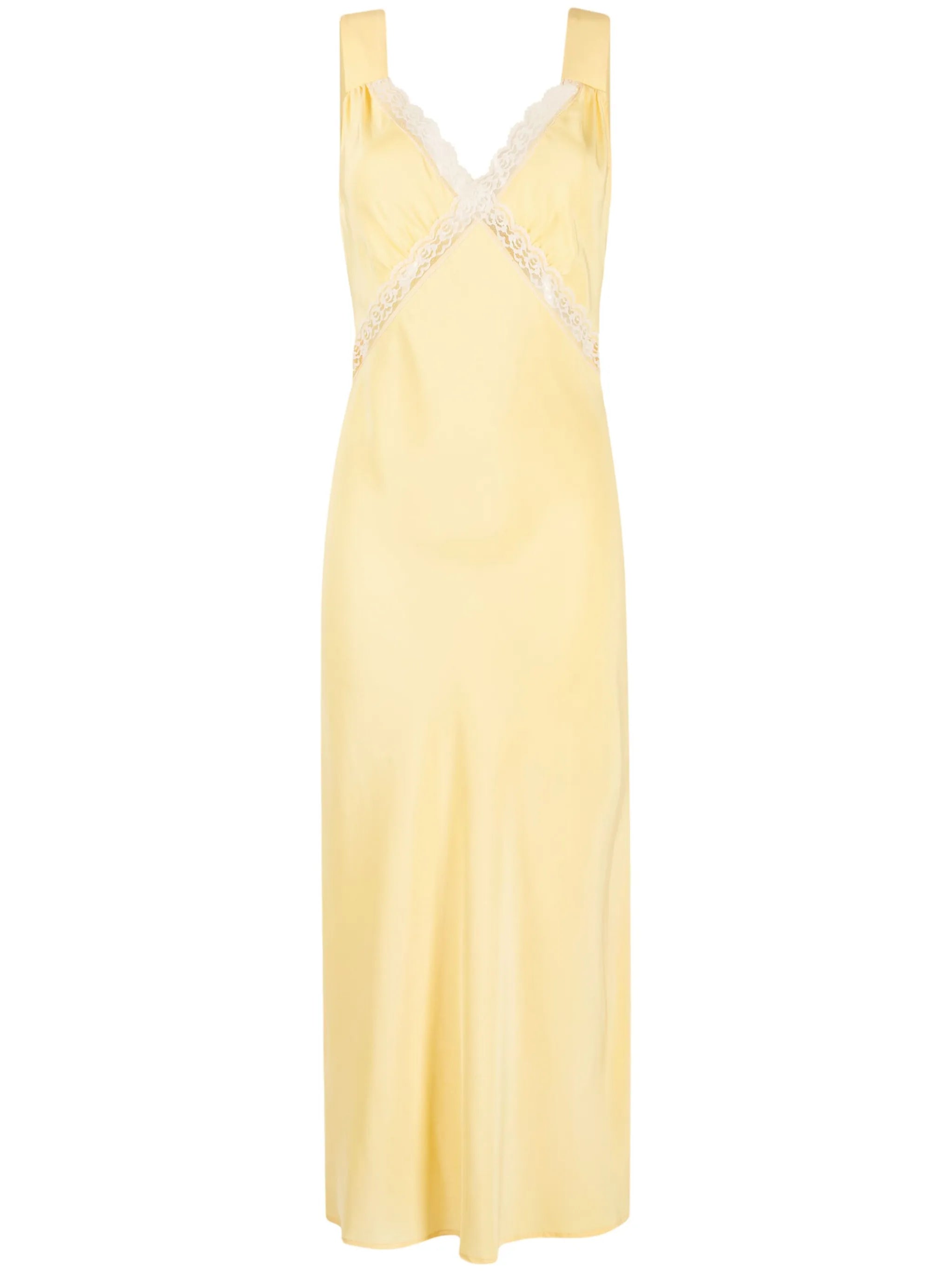 Provence lace-trimmed silk dress