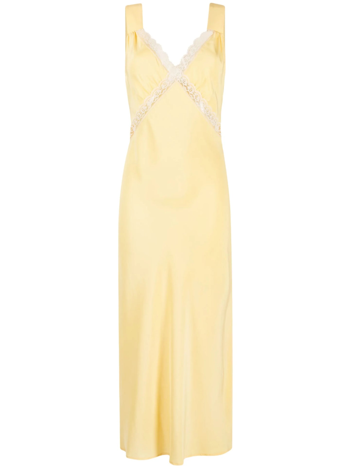 Provence lace-trimmed silk dress