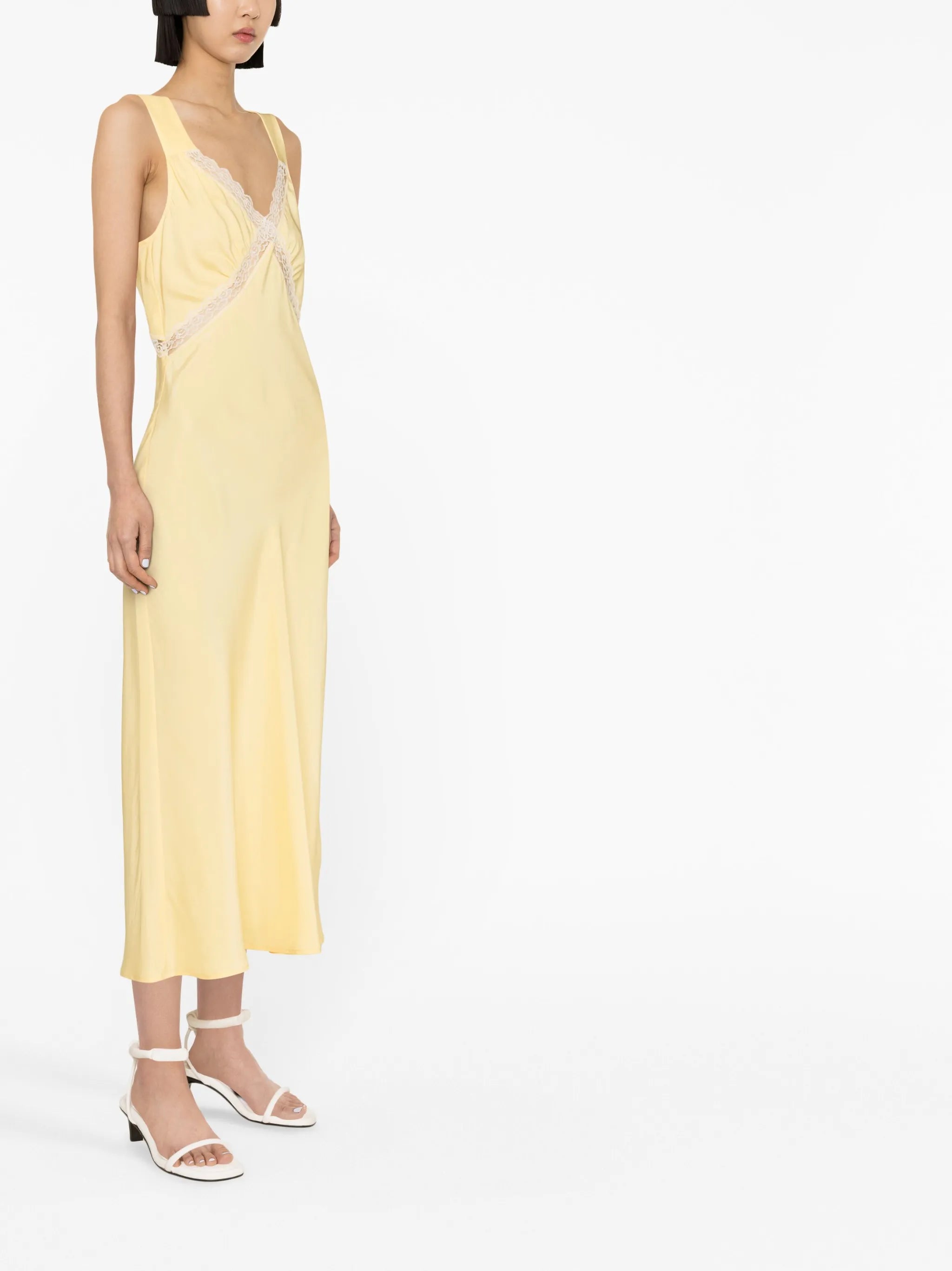 Provence lace-trimmed silk dress