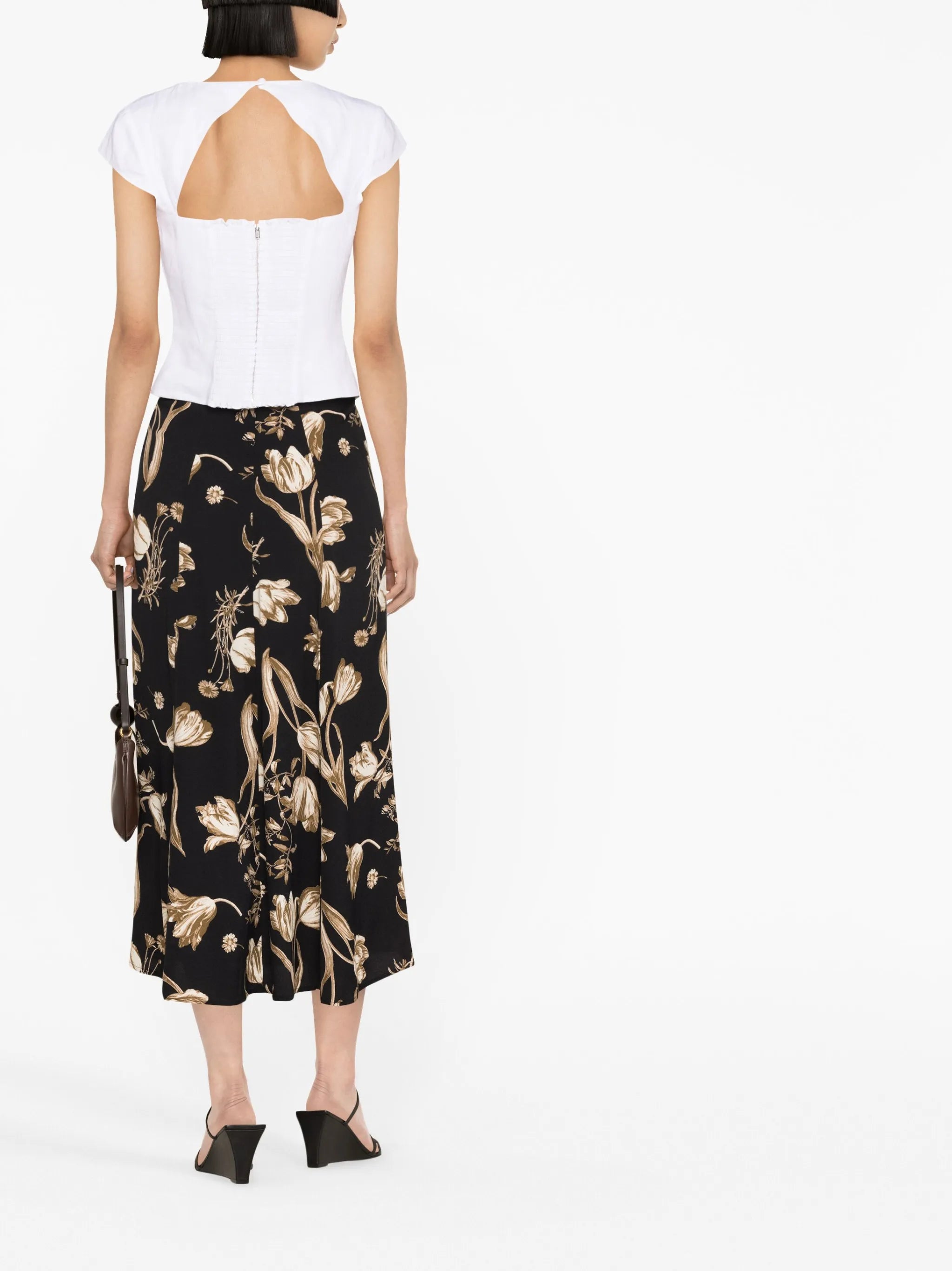 Zoe floral-print skirt