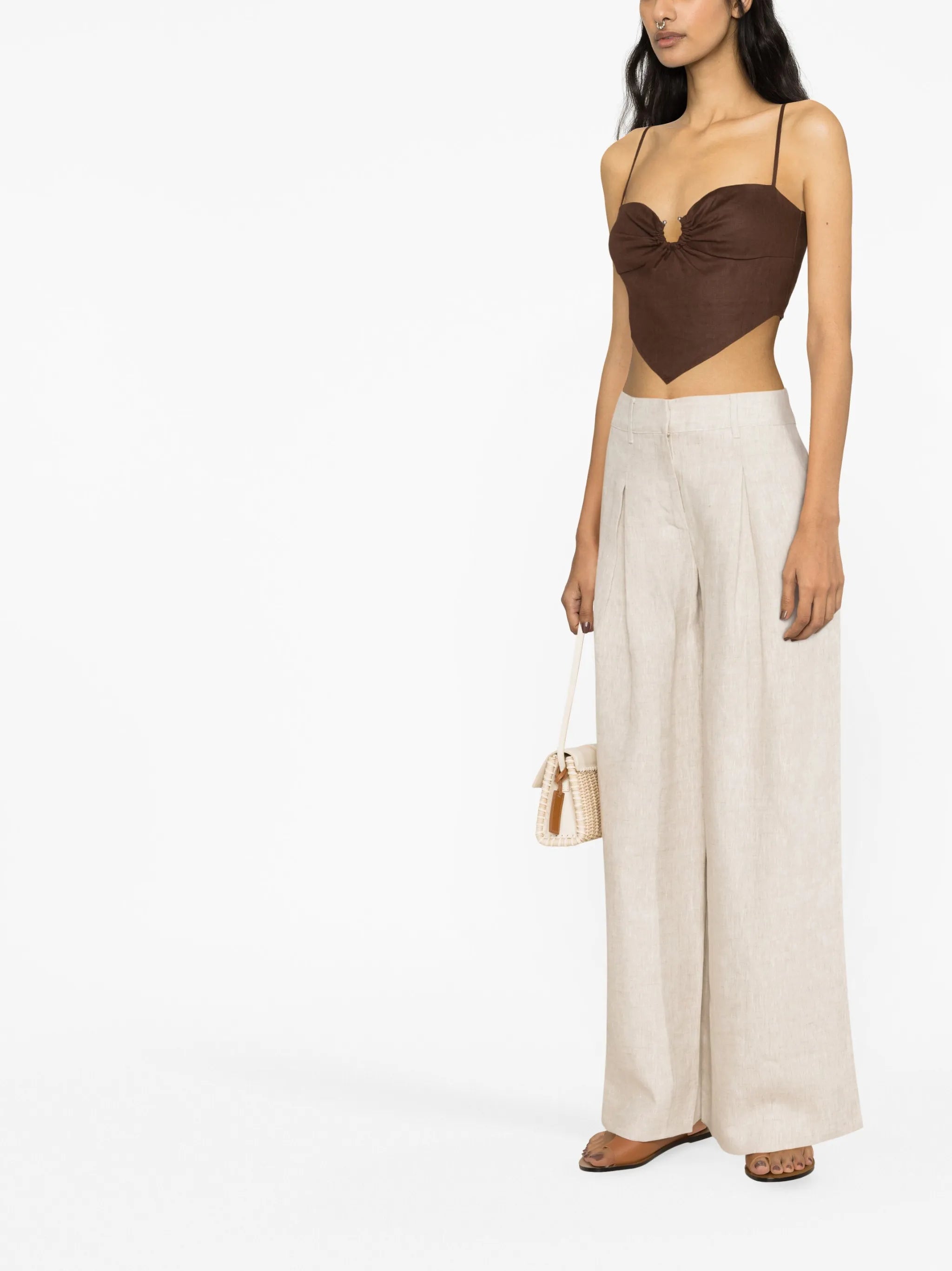 Asher linen wide-leg trousers