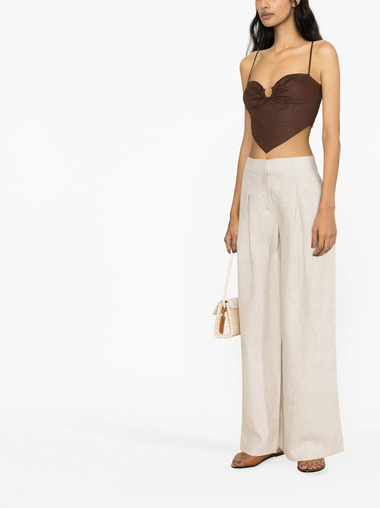 Asher linen wide-leg trousers