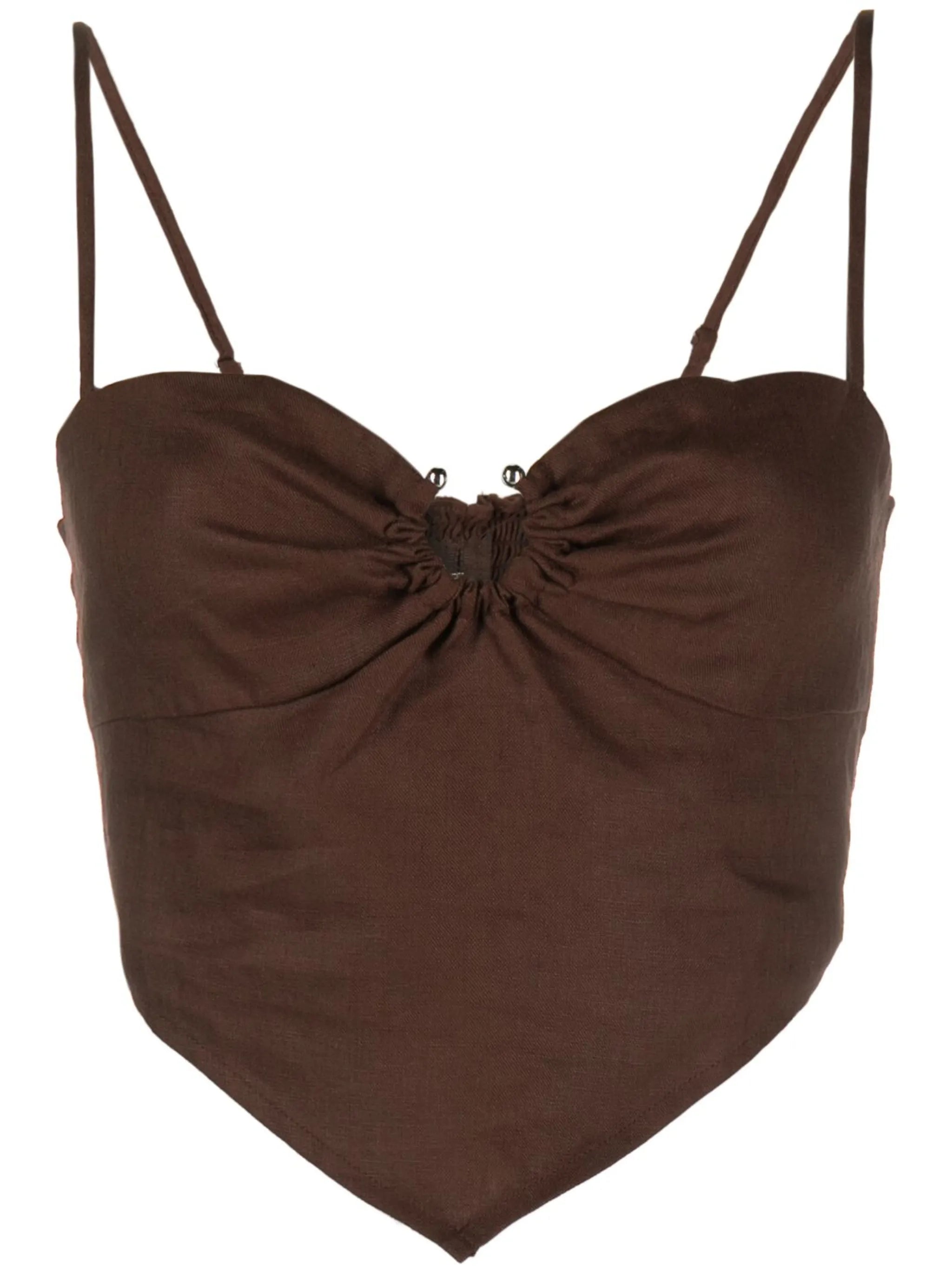 Sansa linen crop top