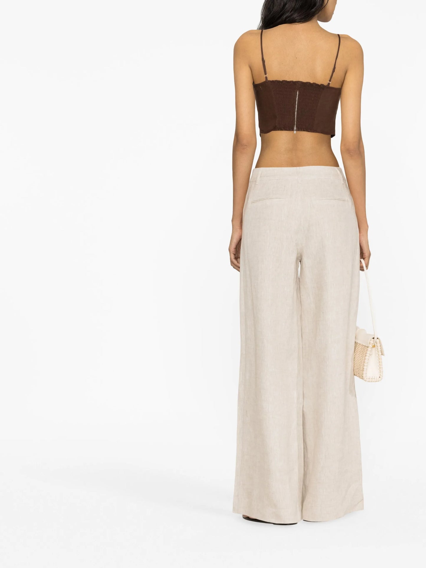 Sansa linen crop top