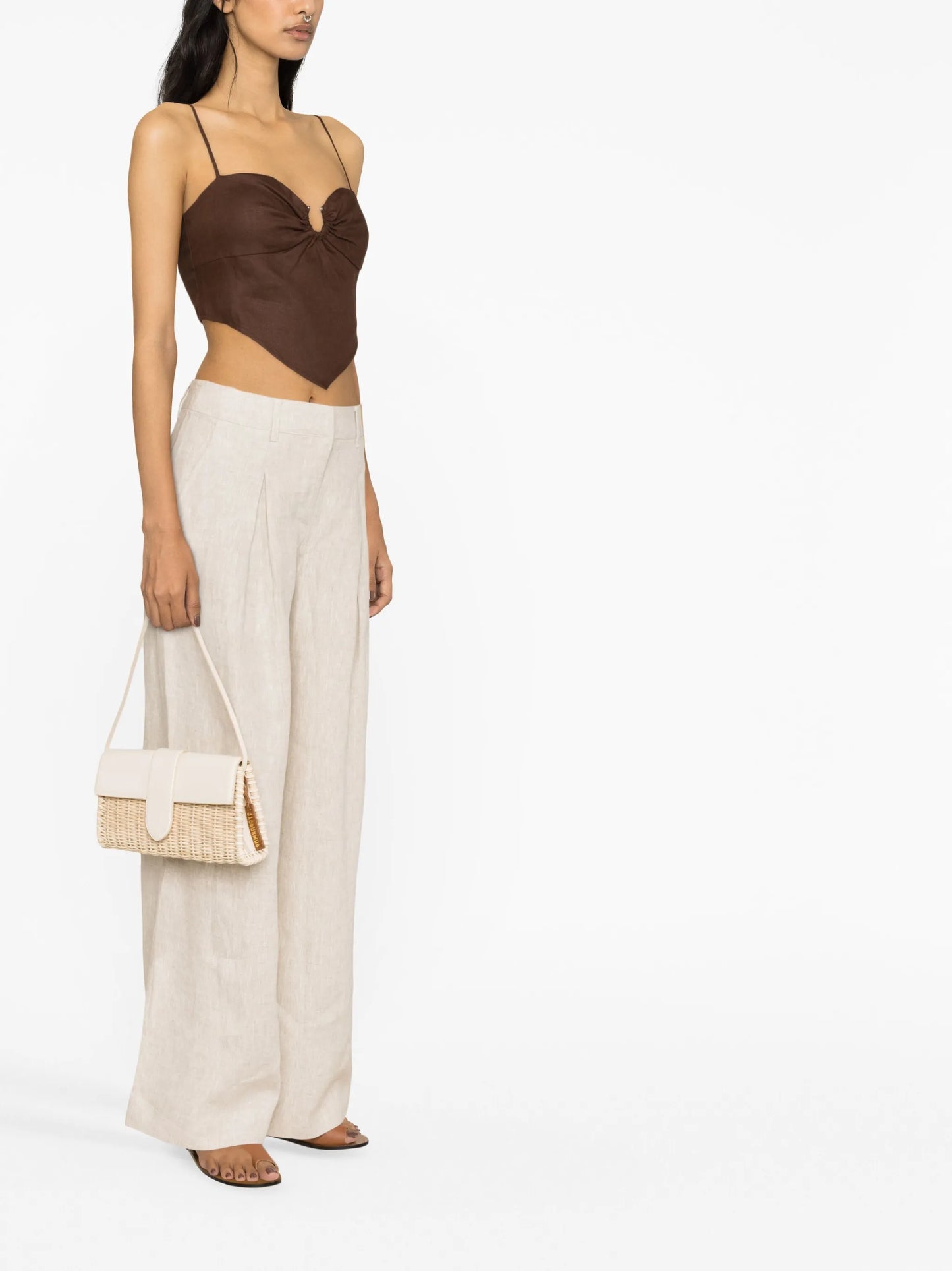 Sansa linen crop top