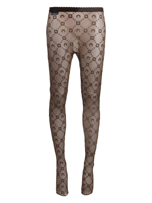 motif-pattern high-waisted tights