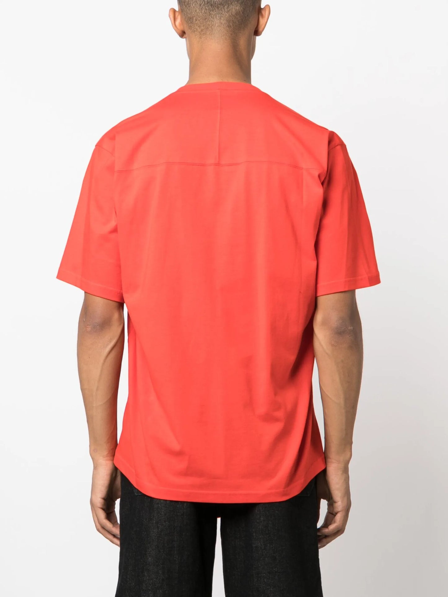 logo-print pulled neck T-shirt
