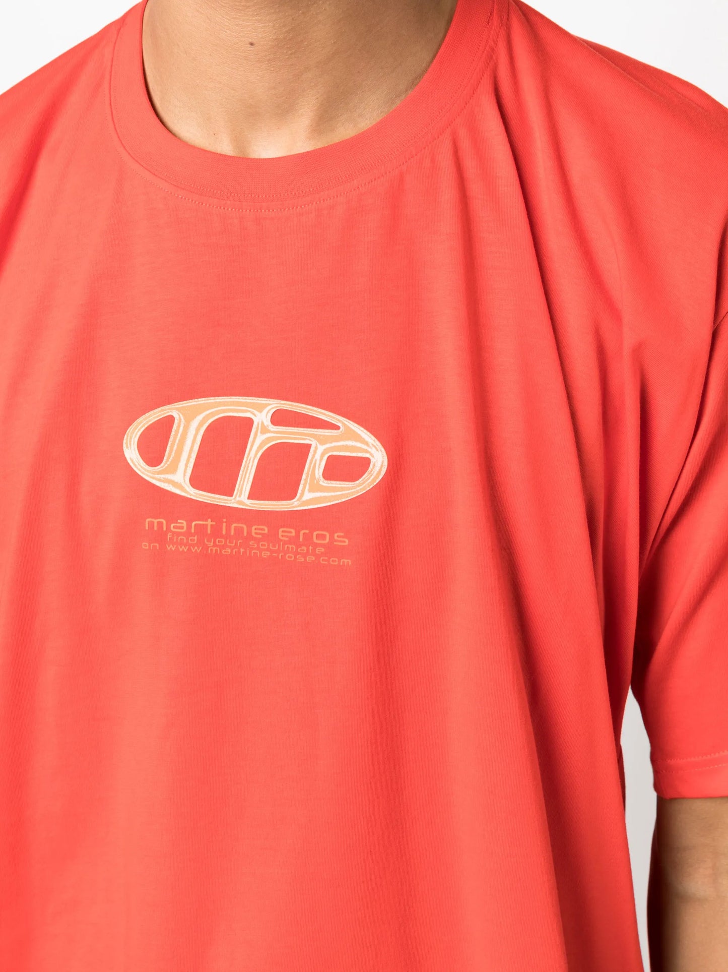 logo-print pulled neck T-shirt