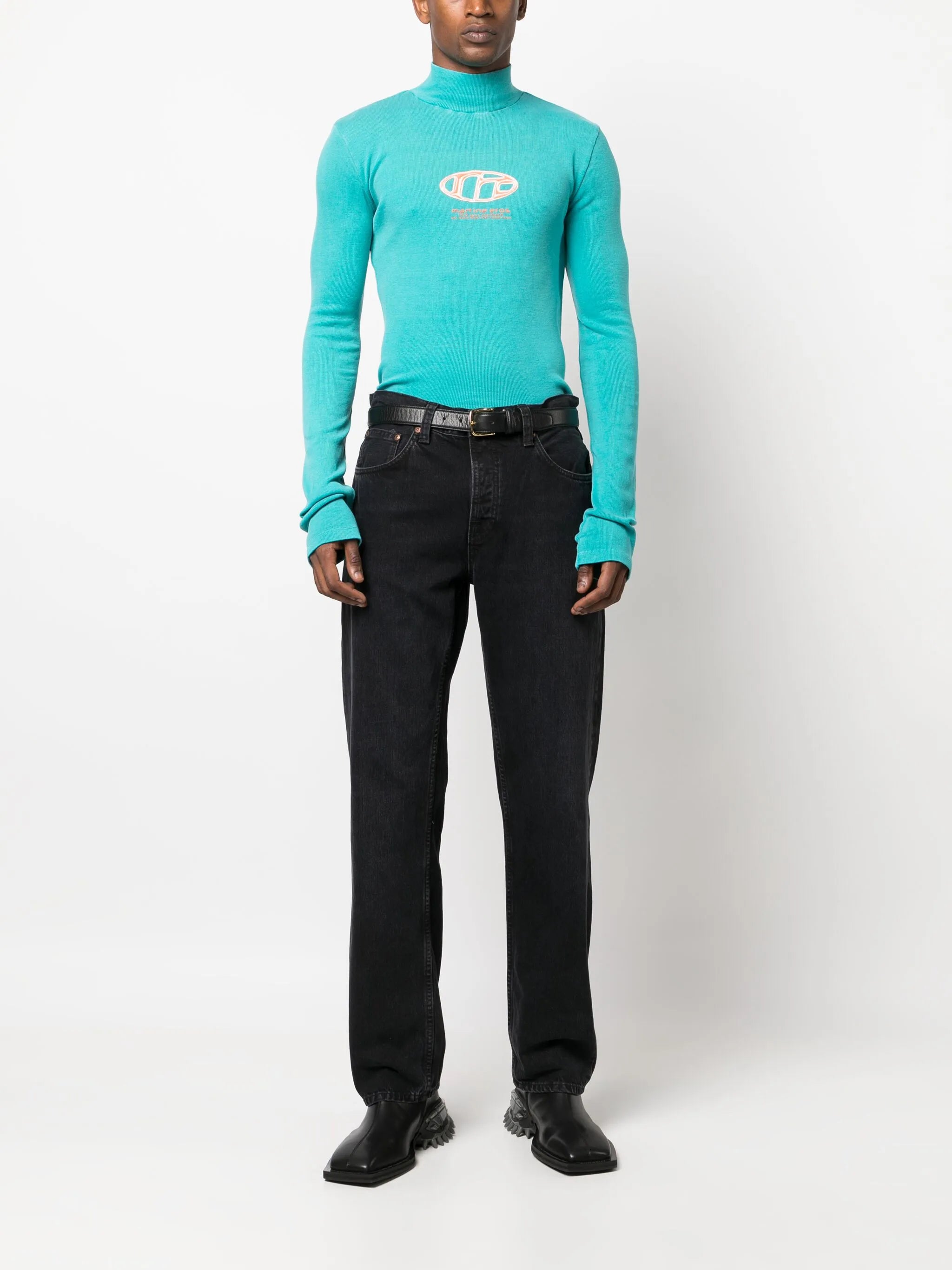 logo-print high-neck jumper