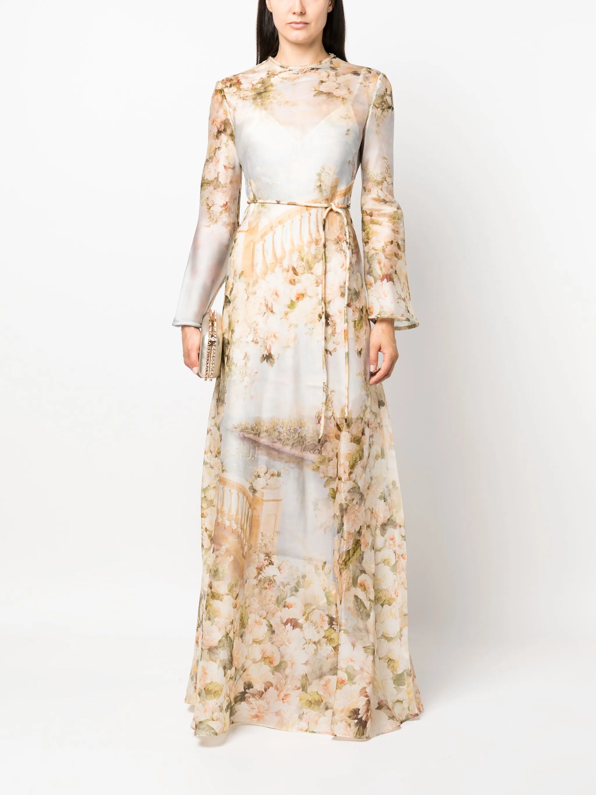 Luminosity floral-print silk dress